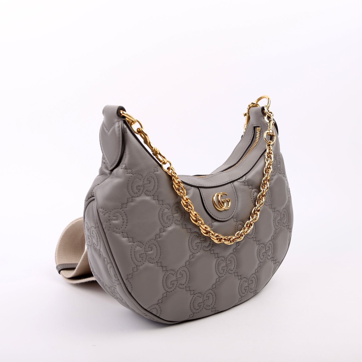 Gucci 739709 Matelasse Small Grey Bag