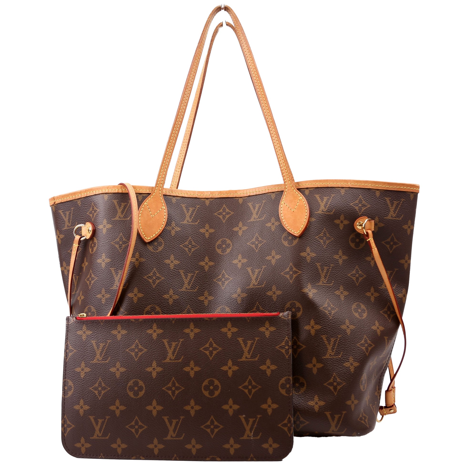 Louis Vuitton Neverfull With Wallet MM Monogram Red