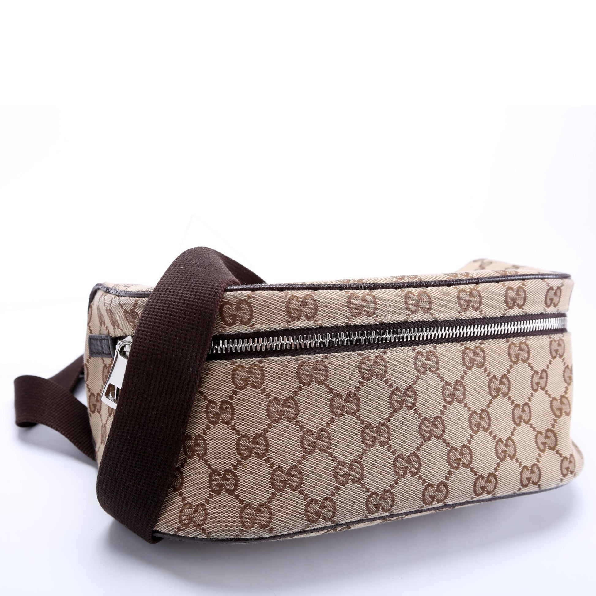 Gucci 630915 GG Canvas Waist Pouch Brown Bag