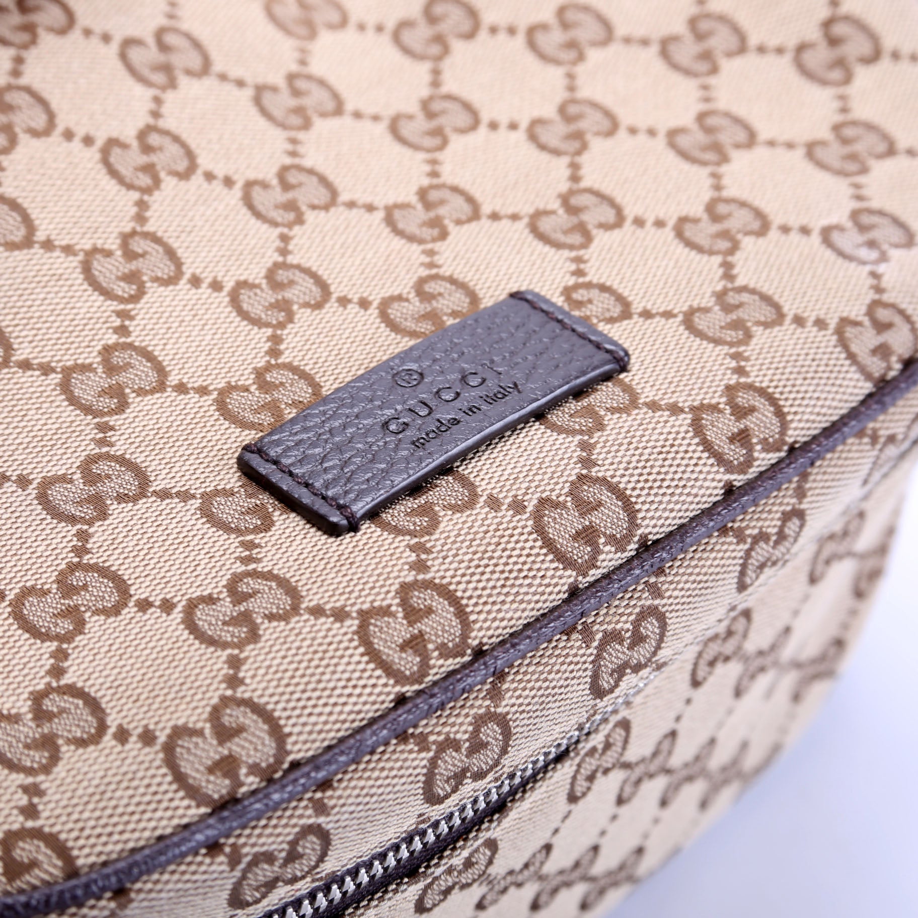 Gucci 630915 GG Canvas Waist Pouch Brown Bag
