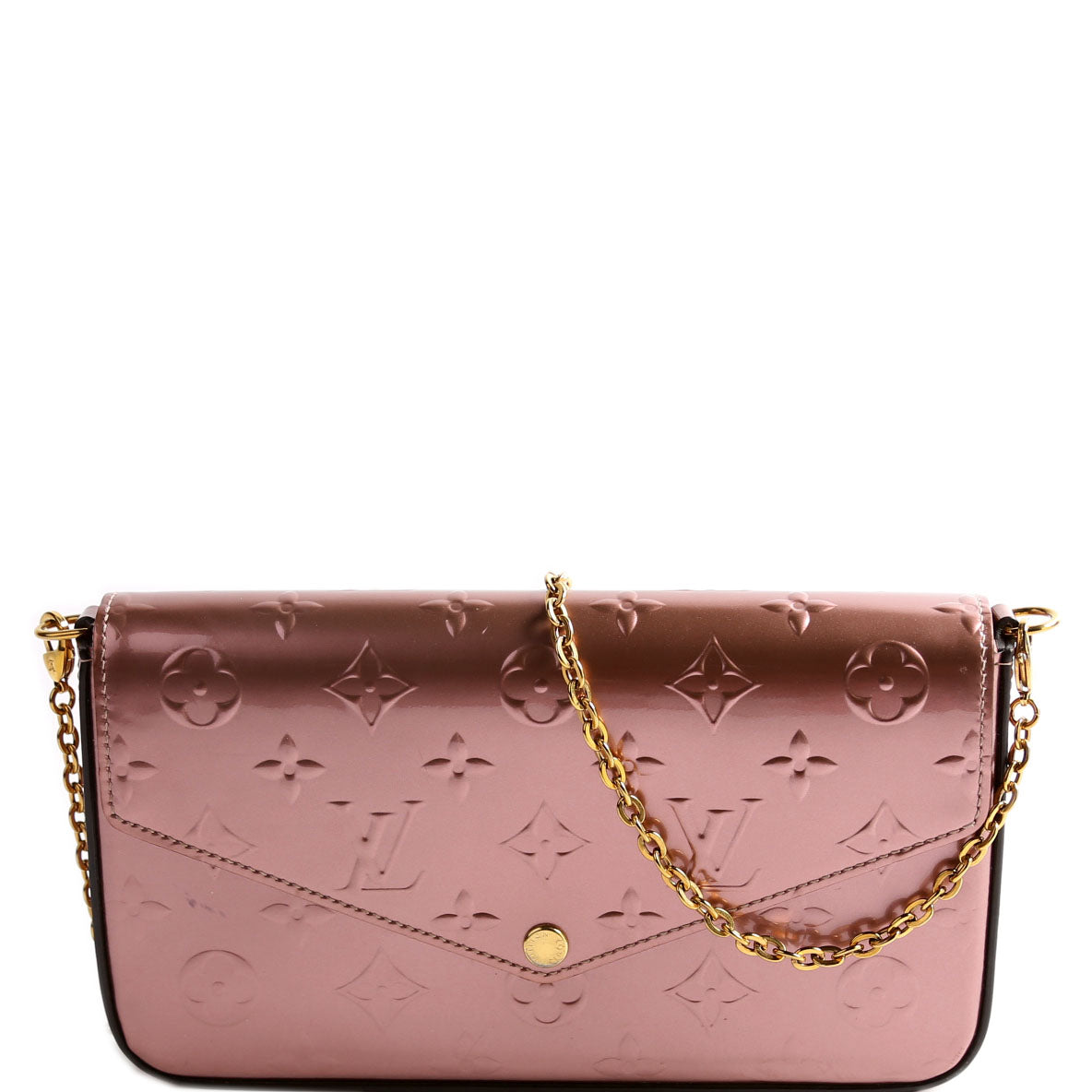 Louis Vuitton Pochette Felicie Metallic Vernis Pink