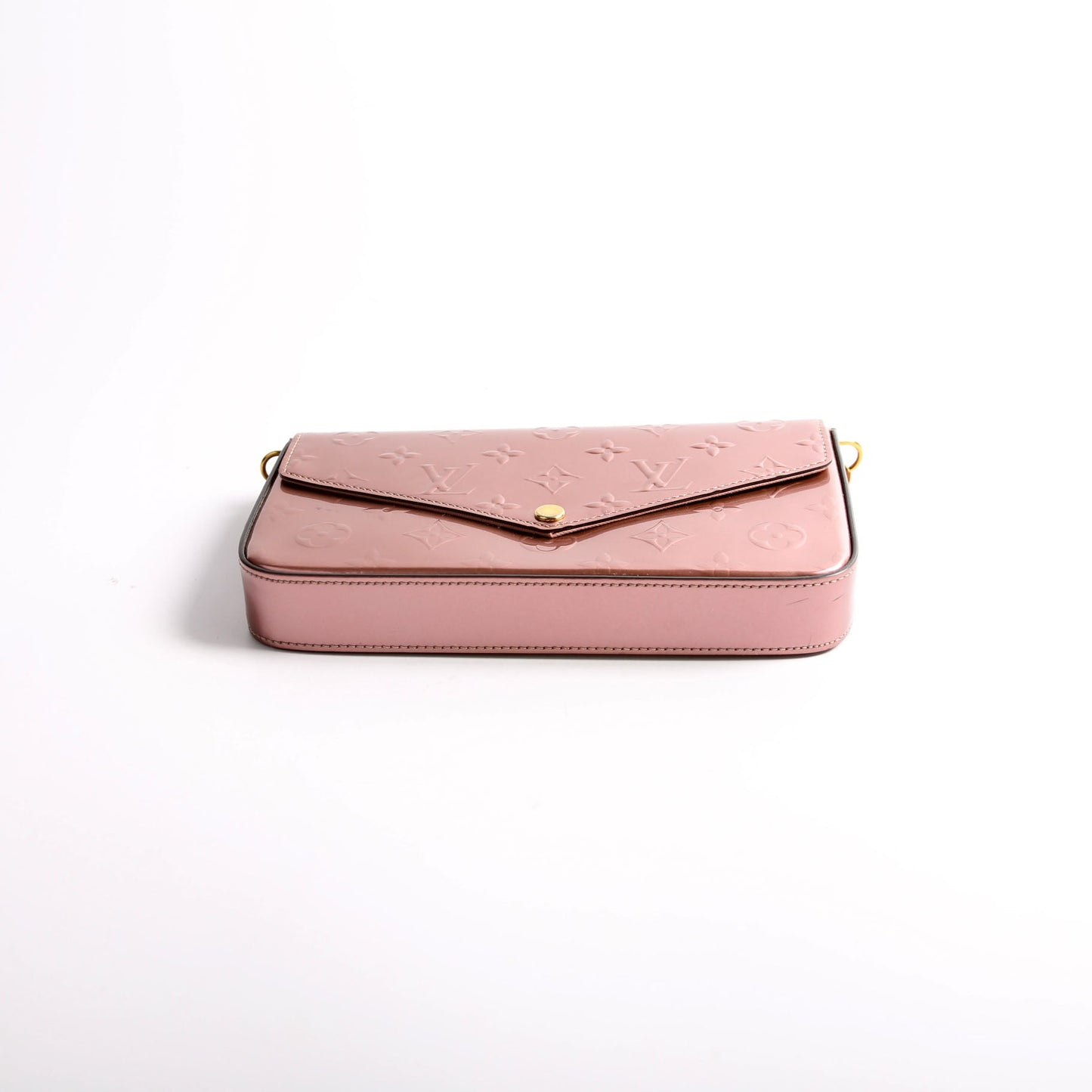 Louis Vuitton Pochette Felicie Metallic Vernis Pink