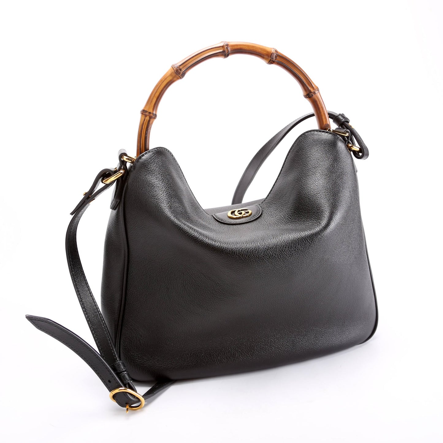 Gucci 746124 Diana Bamboo Shoulder Medium Black Bag