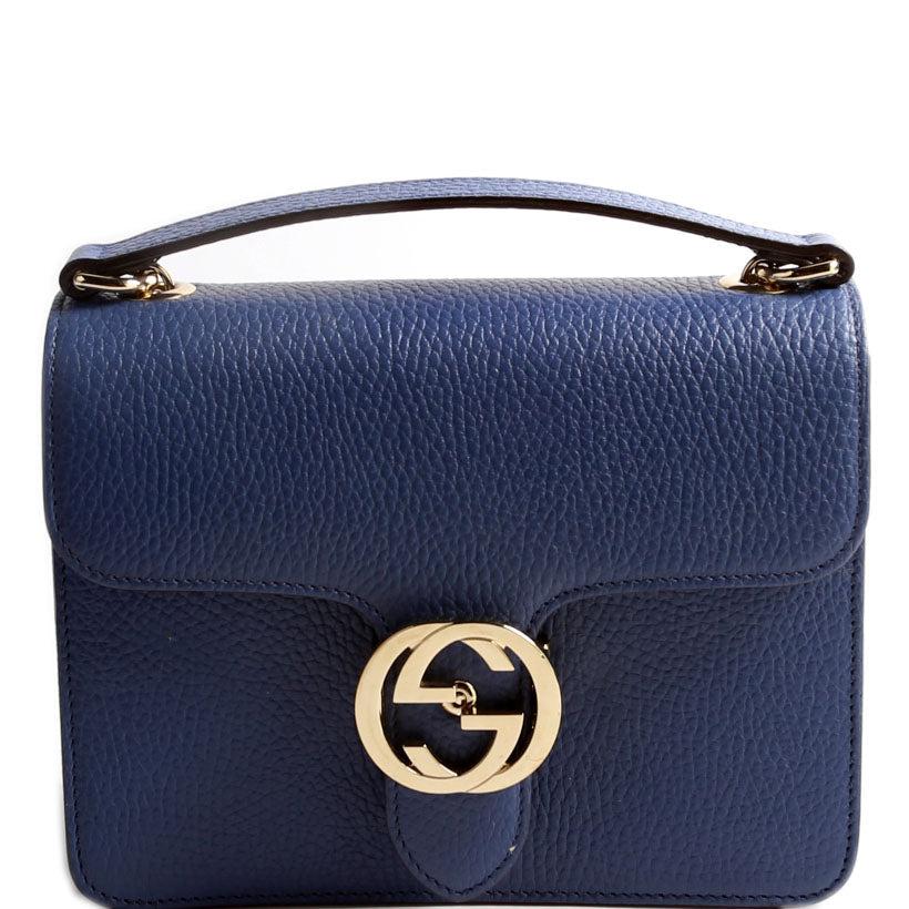 Gucci 510304 Interlock Small Crossbody Blue Bag
