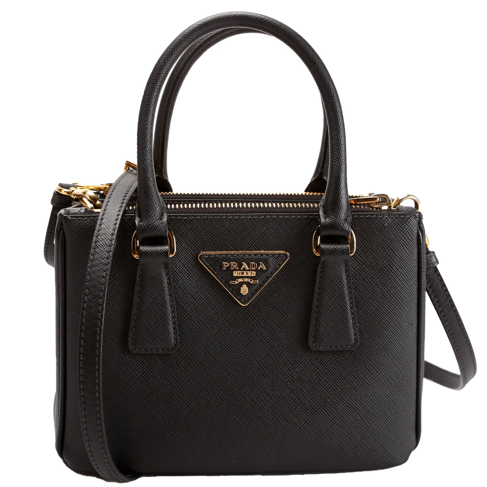 Prada 1BA906 Saffiano Lux Galleria Mini Black Bag