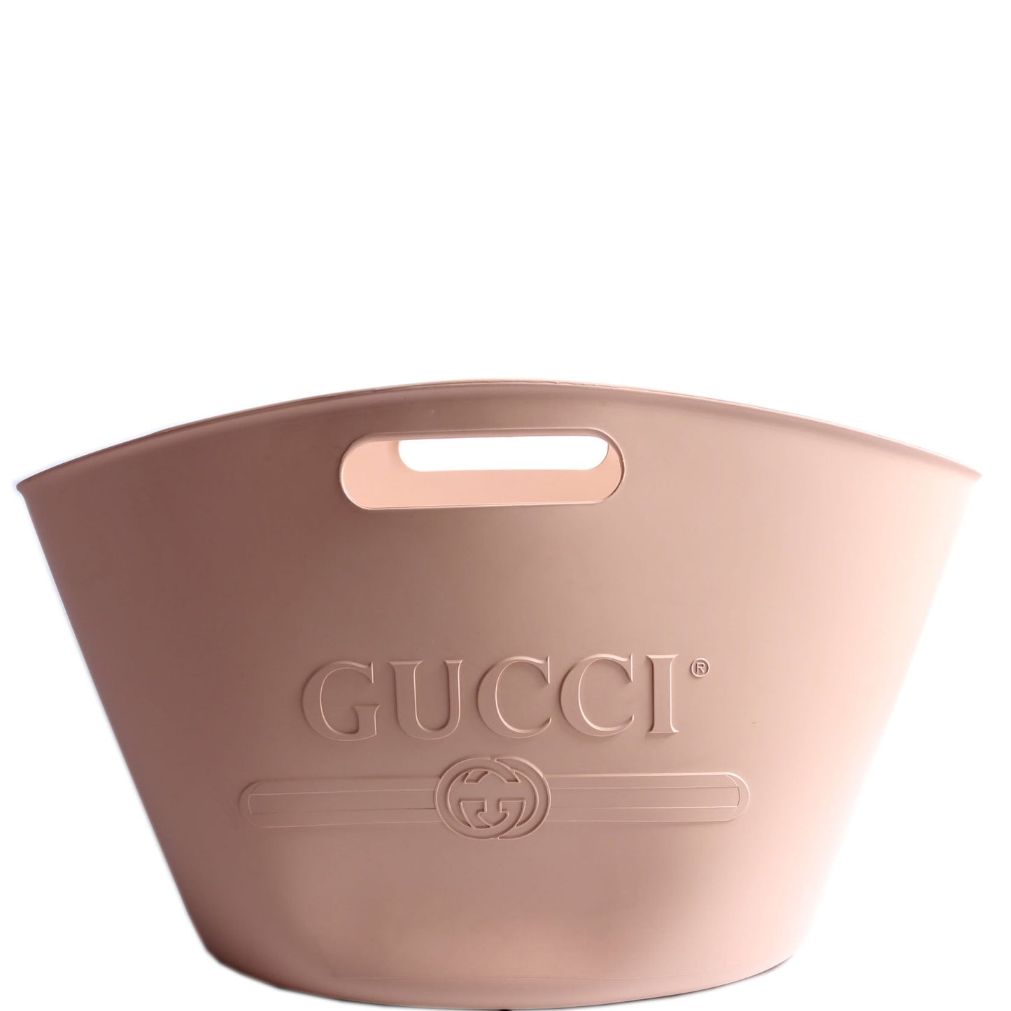 Gucci 511261 Rubber Logo Ice Bucket Nude Bag