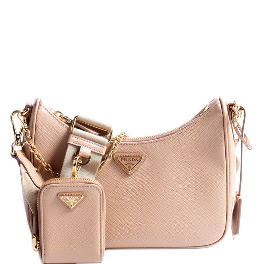 Prada Saffiano Re-Edition 2005 Beige Bag