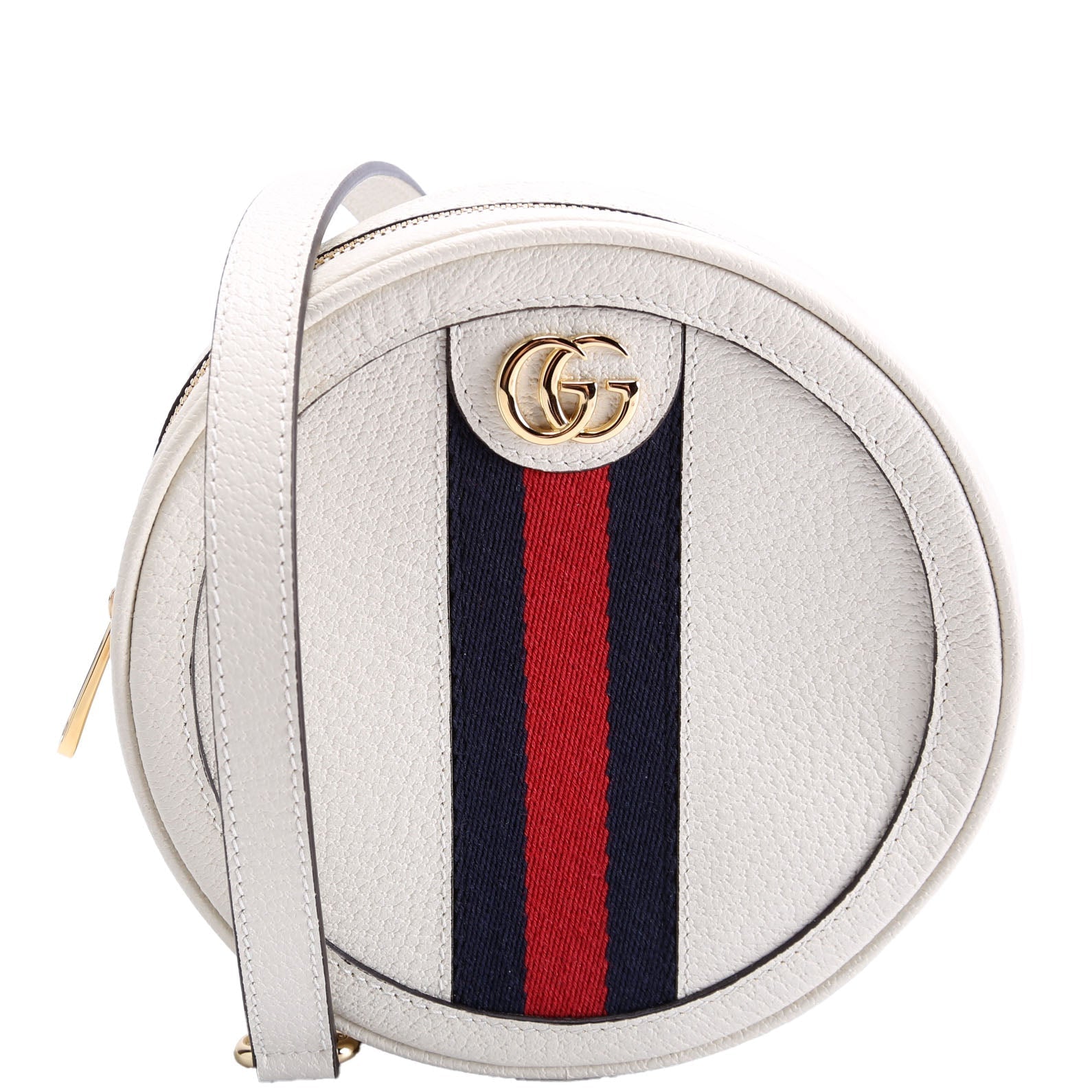 Gucci 598661 Ophidia Web Mini Round Backpack White Bag