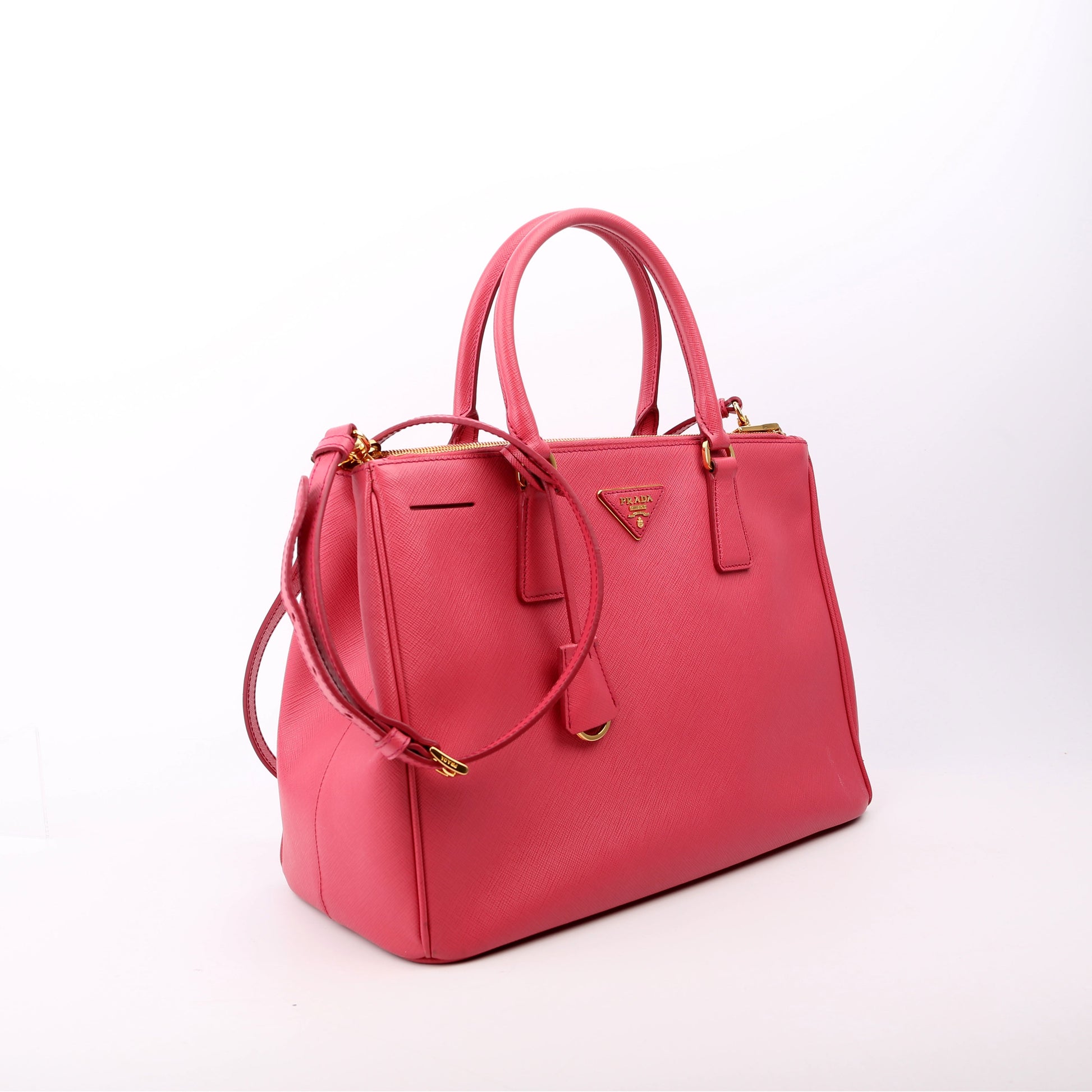 Prada Saffiano Galleria Medium Pink Bag - Style 2
