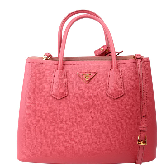Prada Saffiano Cuir Double Medium Pink Bag