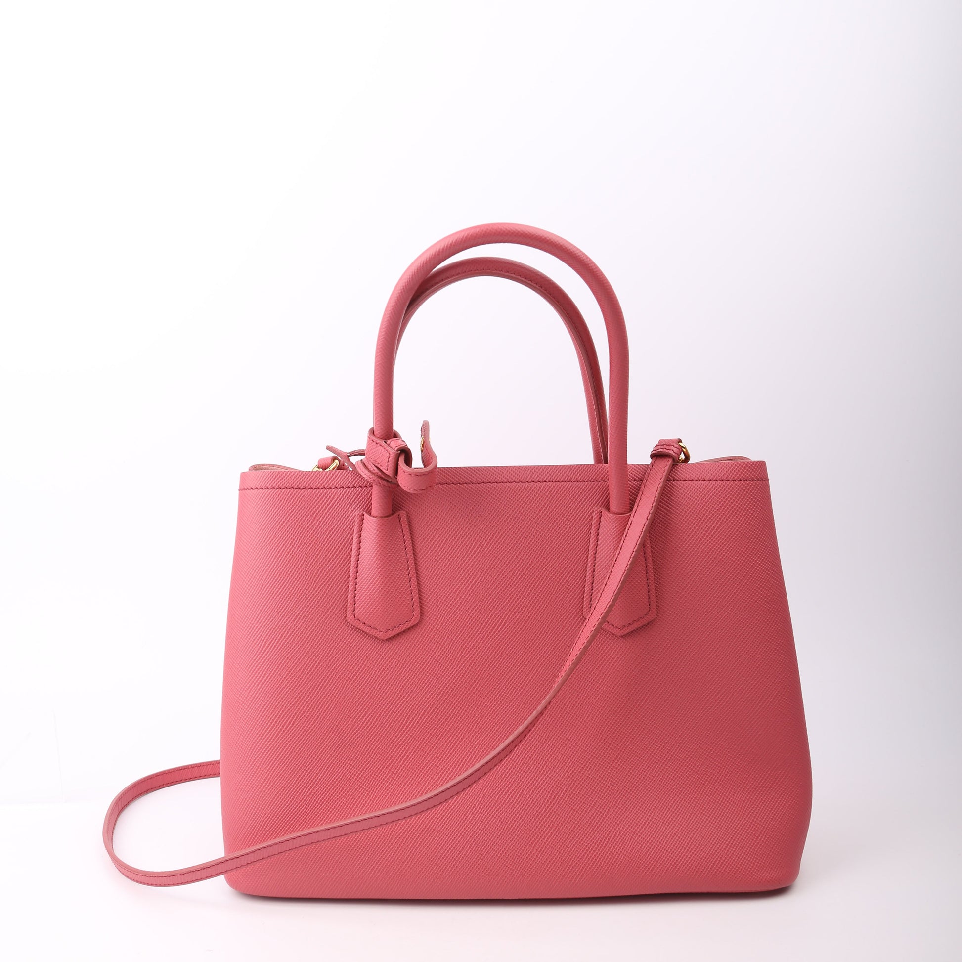 Prada Saffiano Cuir Double Medium Pink Bag