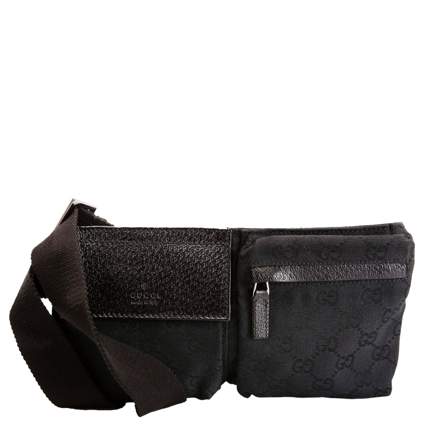 Gucci 162962 GG Canvas Mini Waist Black Bag