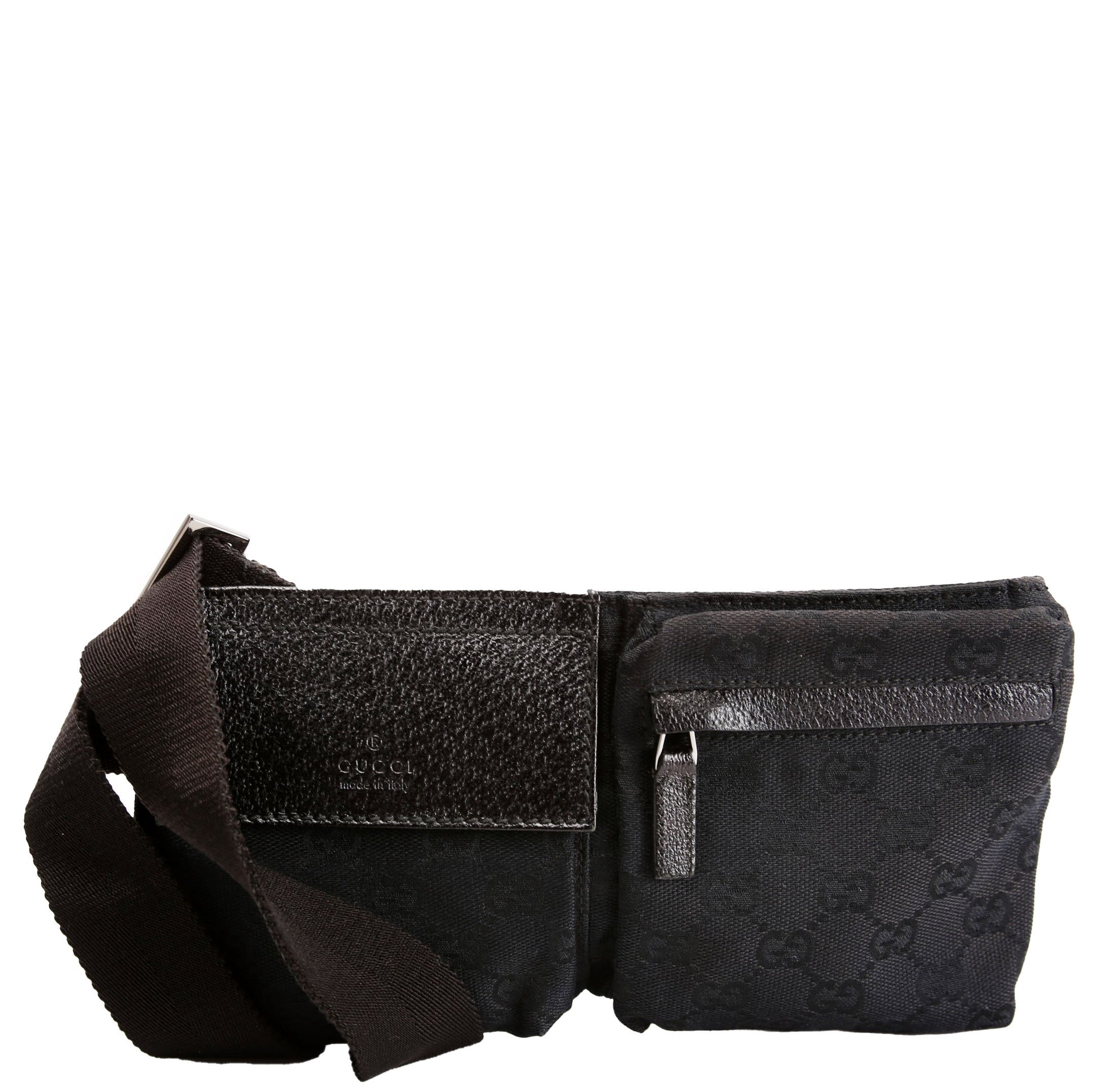Gucci 162962 GG Canvas Mini Waist Black Bag