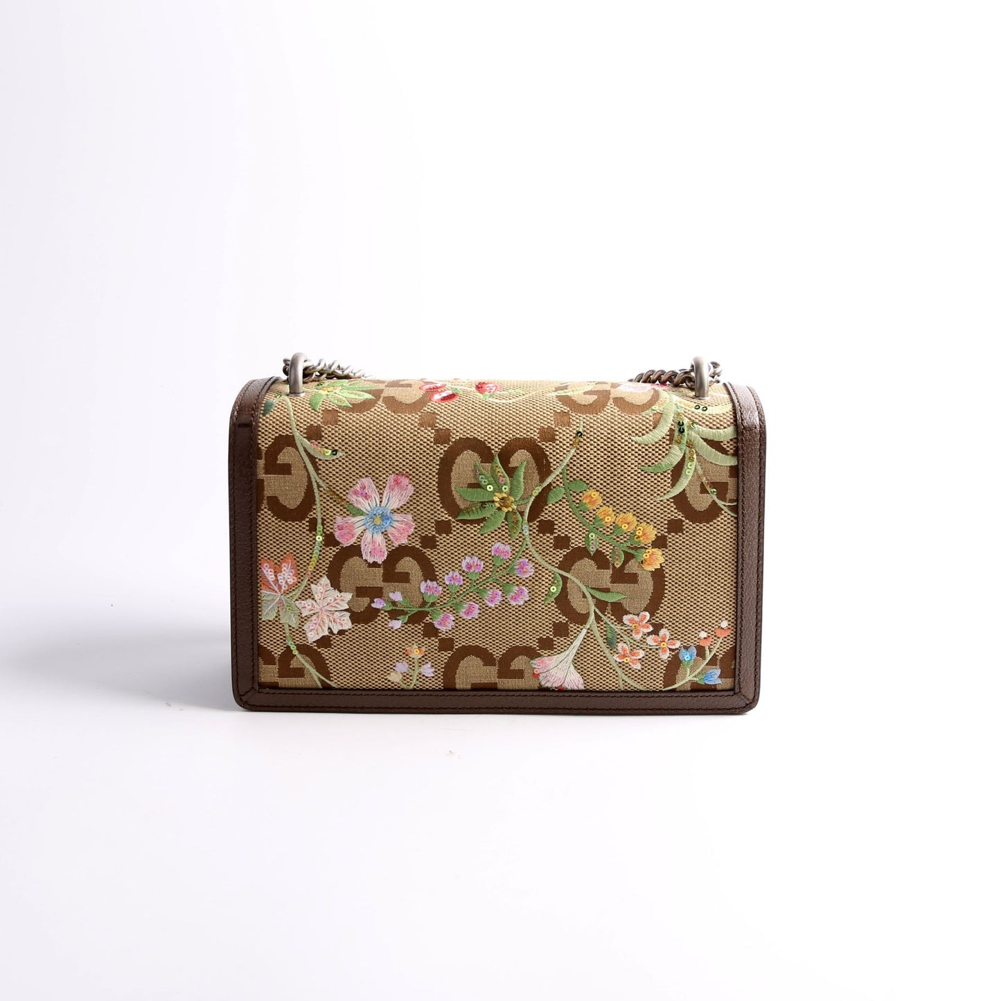 Gucci 400249 Dionysus Jumbo GG Canvas Flower Embossed Shoulder Small Bag