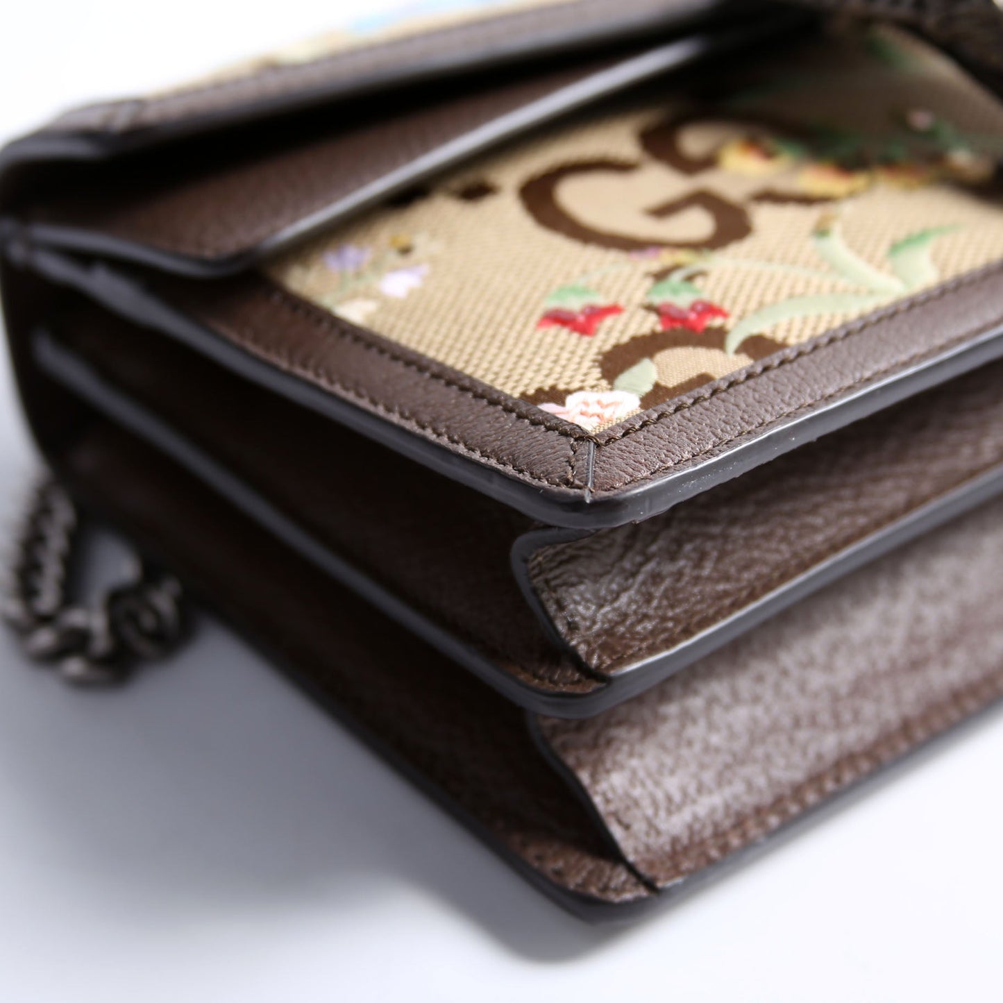 Gucci 400249 Dionysus Jumbo GG Canvas Flower Embossed Shoulder Small Bag