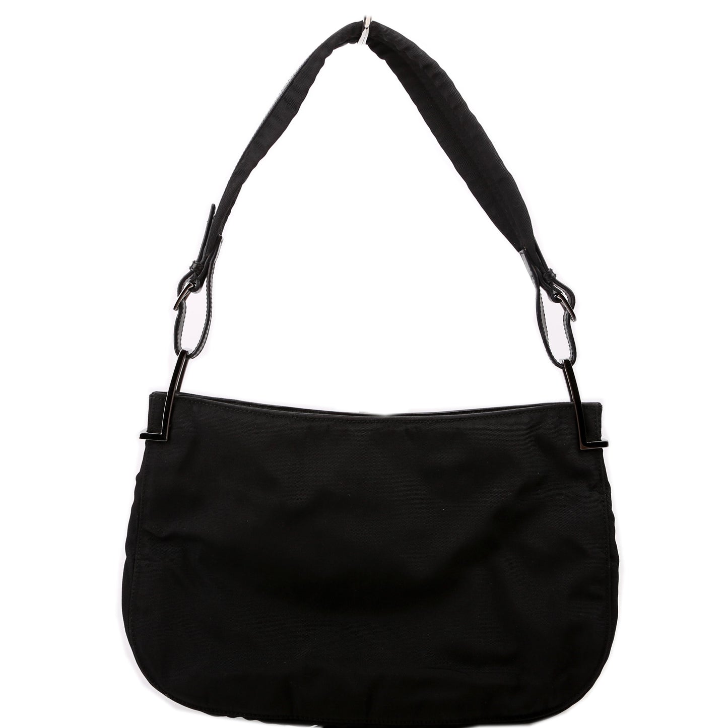 Gucci 001-3193 Nylon Small Hobo Black Bag
