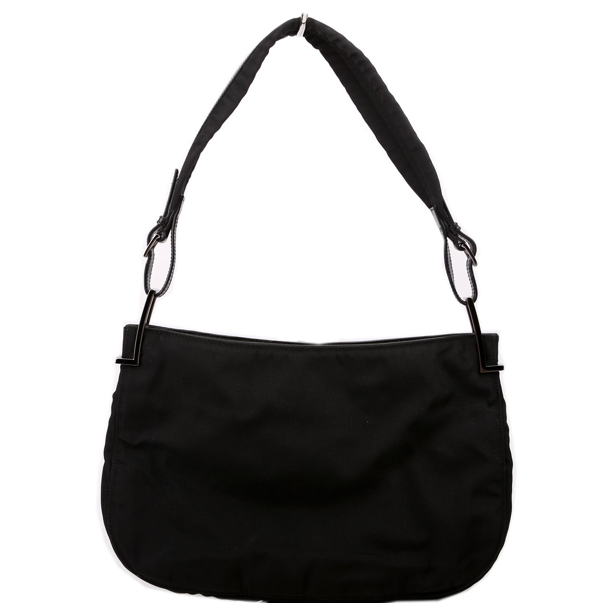 Gucci 001-3193 Nylon Small Hobo Black Bag