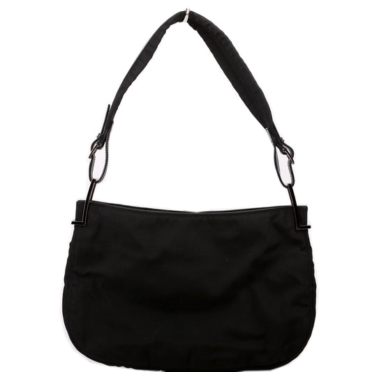 Gucci 001-3193 Nylon Small Hobo Black Bag