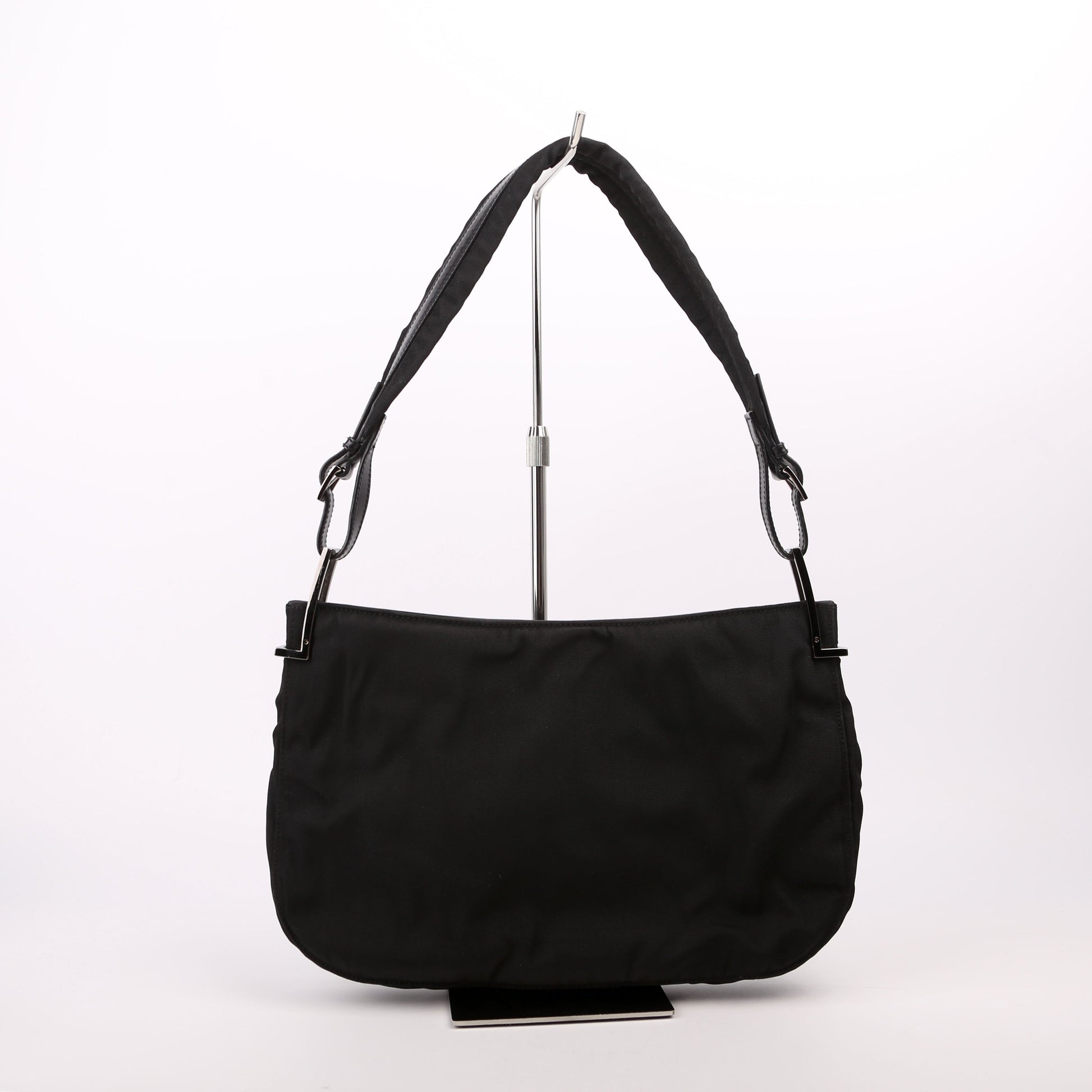 Gucci 001-3193 Nylon Small Hobo Black Bag