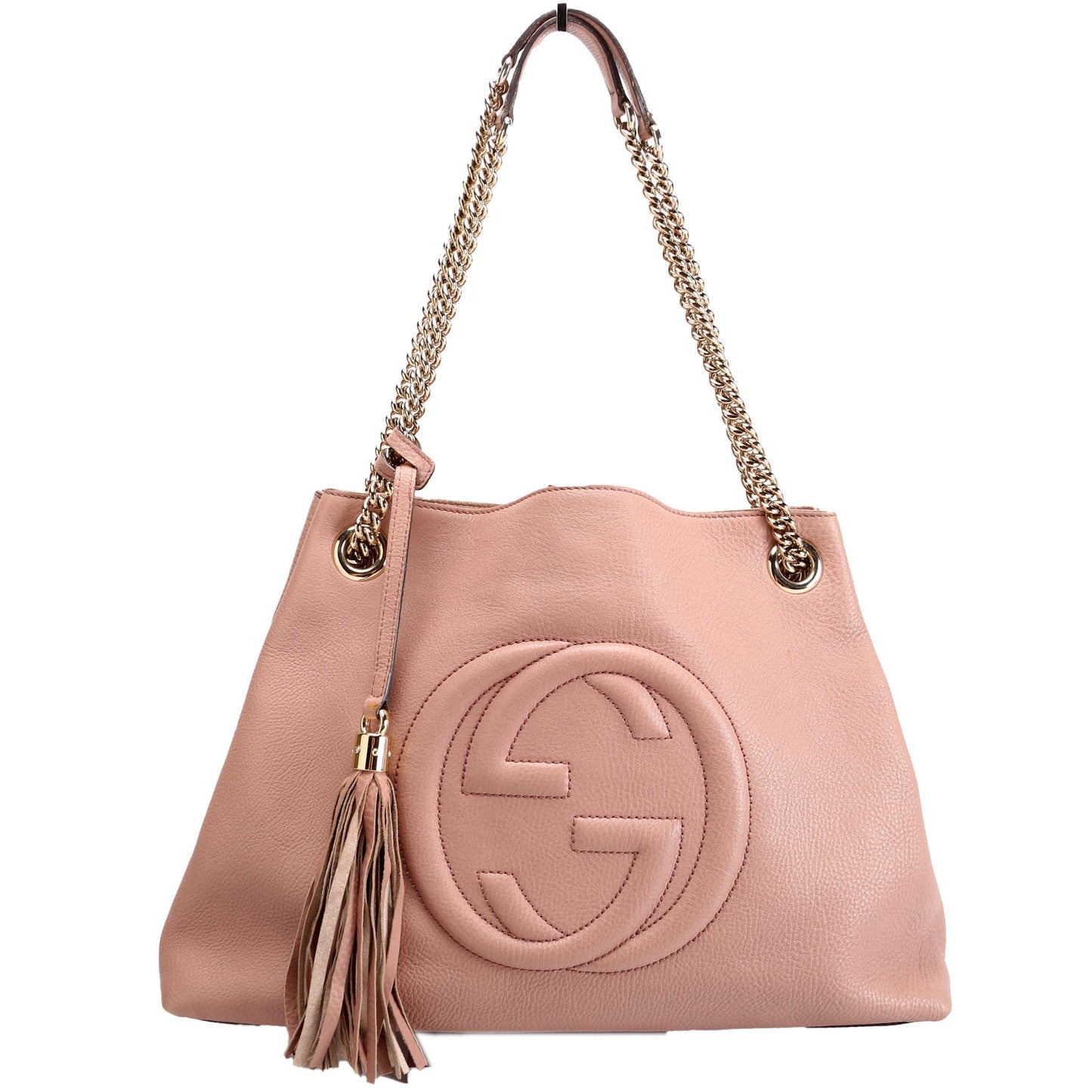 Gucci 308982 Soho Leather Shoulder Medium Tan Bag