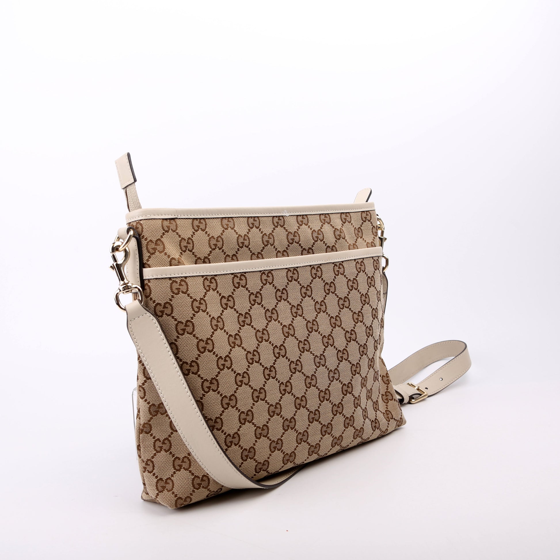 Gucci 388924 GG Canvas Crossbody White Bag