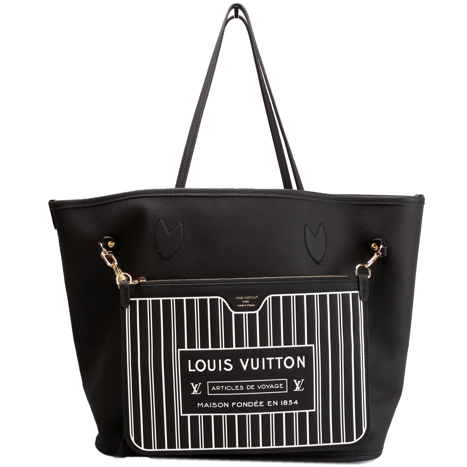Louis Vuitton Neverfull MM Inside Out Leather/Monogram Black