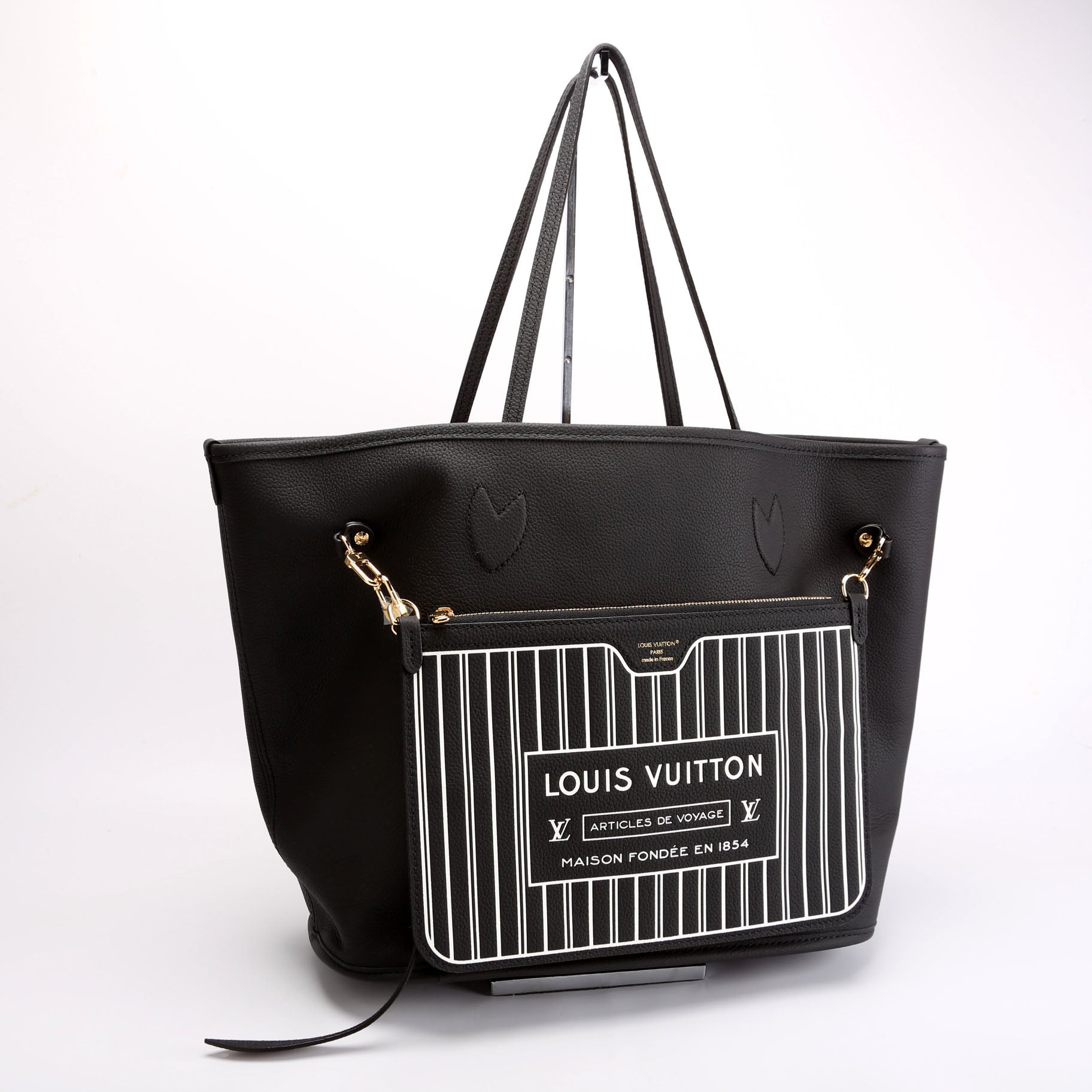 Louis Vuitton Neverfull MM Inside Out Leather/Monogram Black