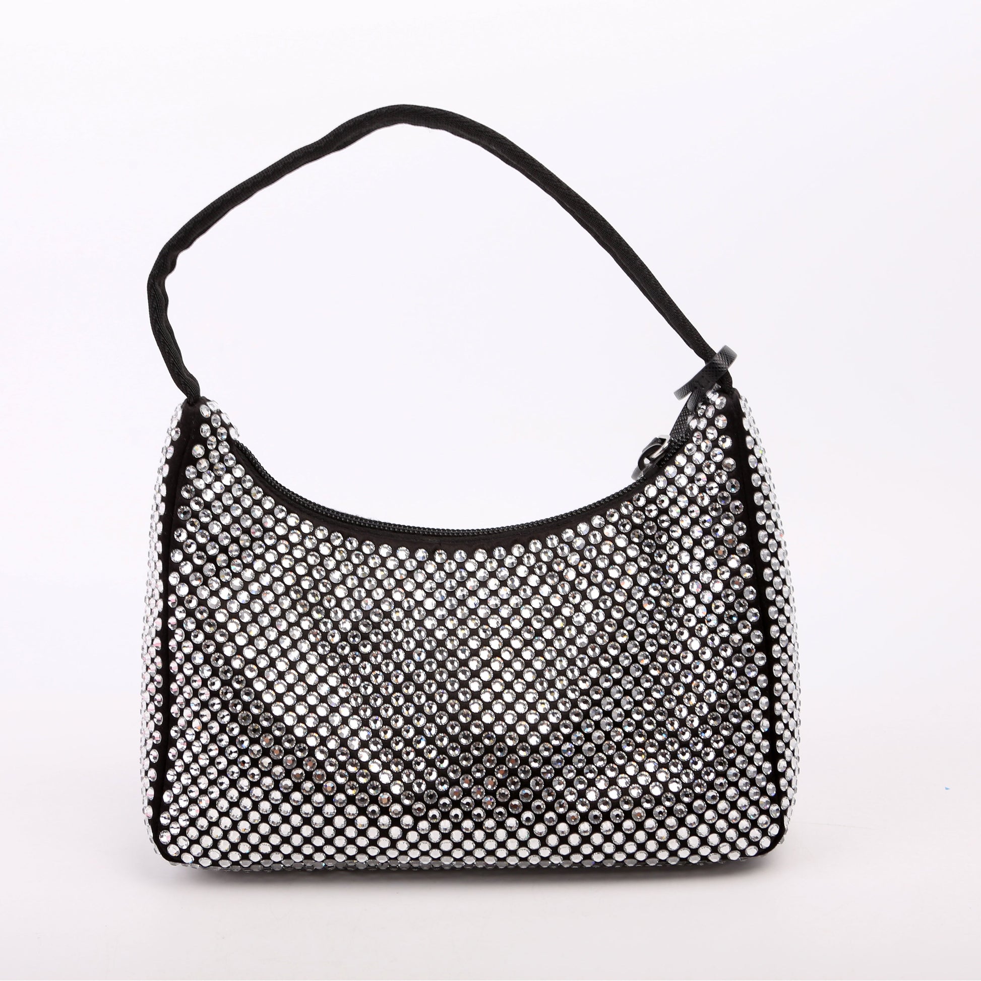 Prada 1BC515 Satin Crystal Re-Edition 2000 Mini Black Bag