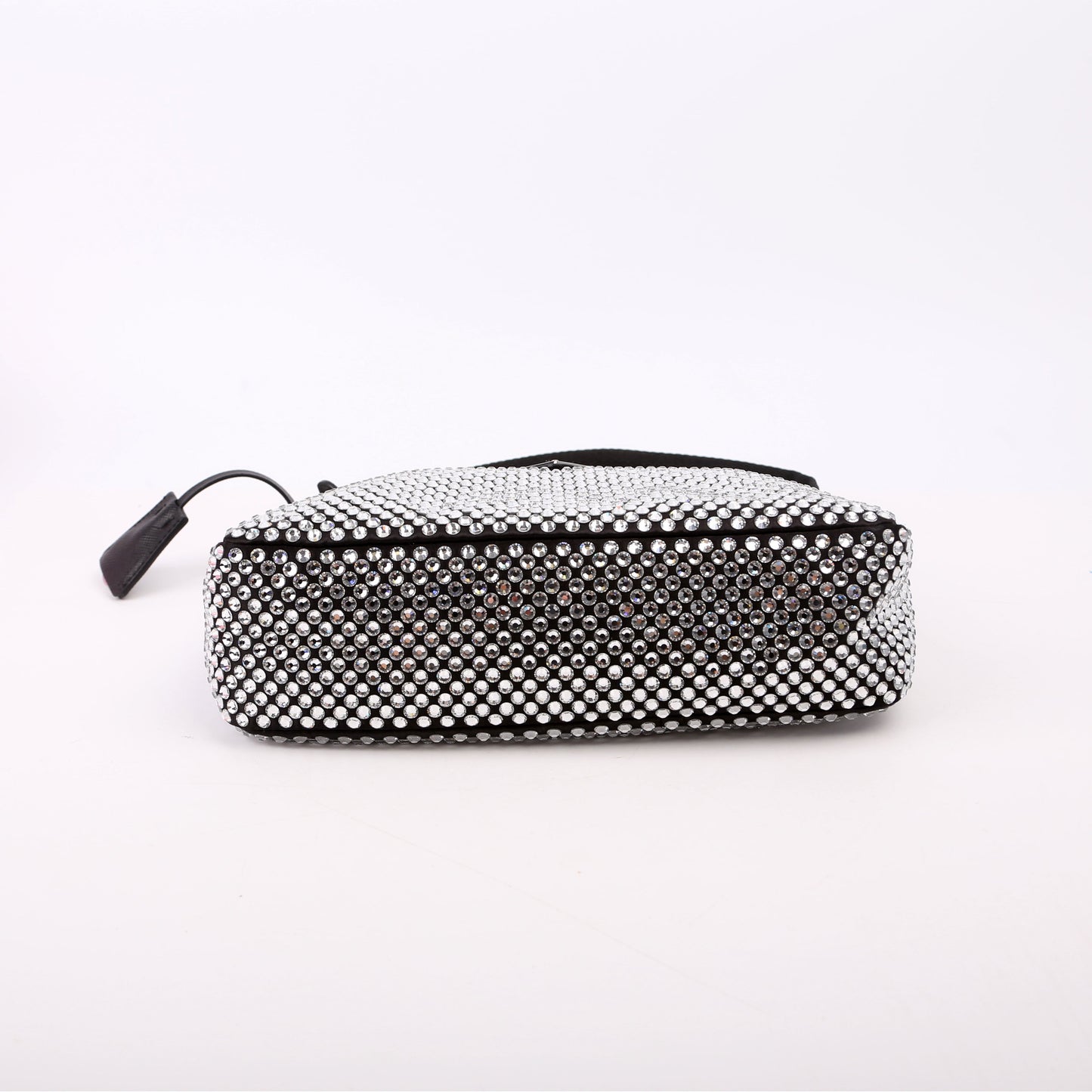 Prada 1BC515 Satin Crystal Re-Edition 2000 Mini Black Bag