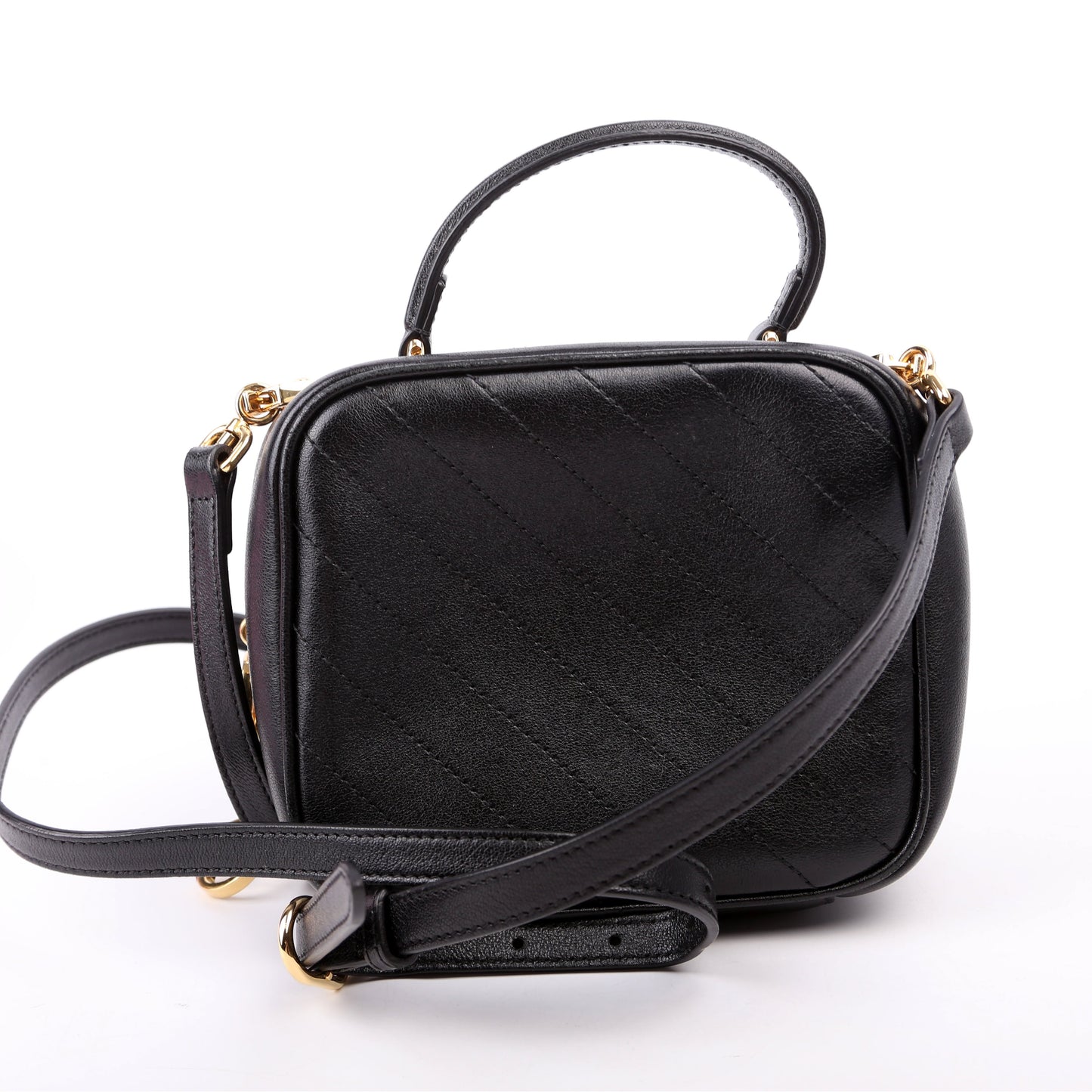Gucci 744434 Blondie Leather Top Handle Black Bag
