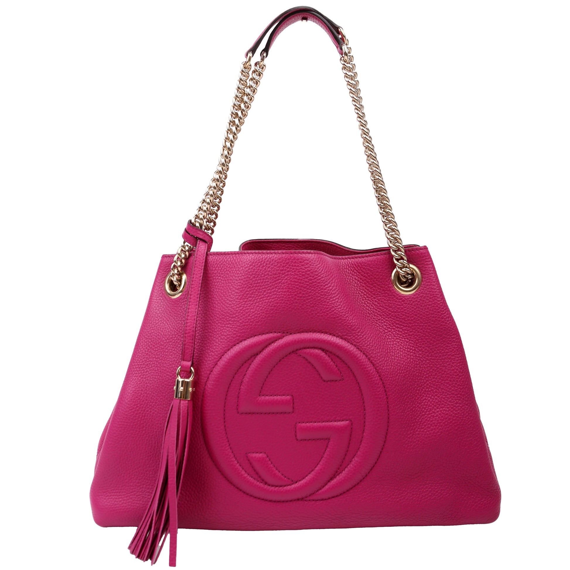 Gucci 308982 Soho Leather Shoulder Medium Magenta Bag