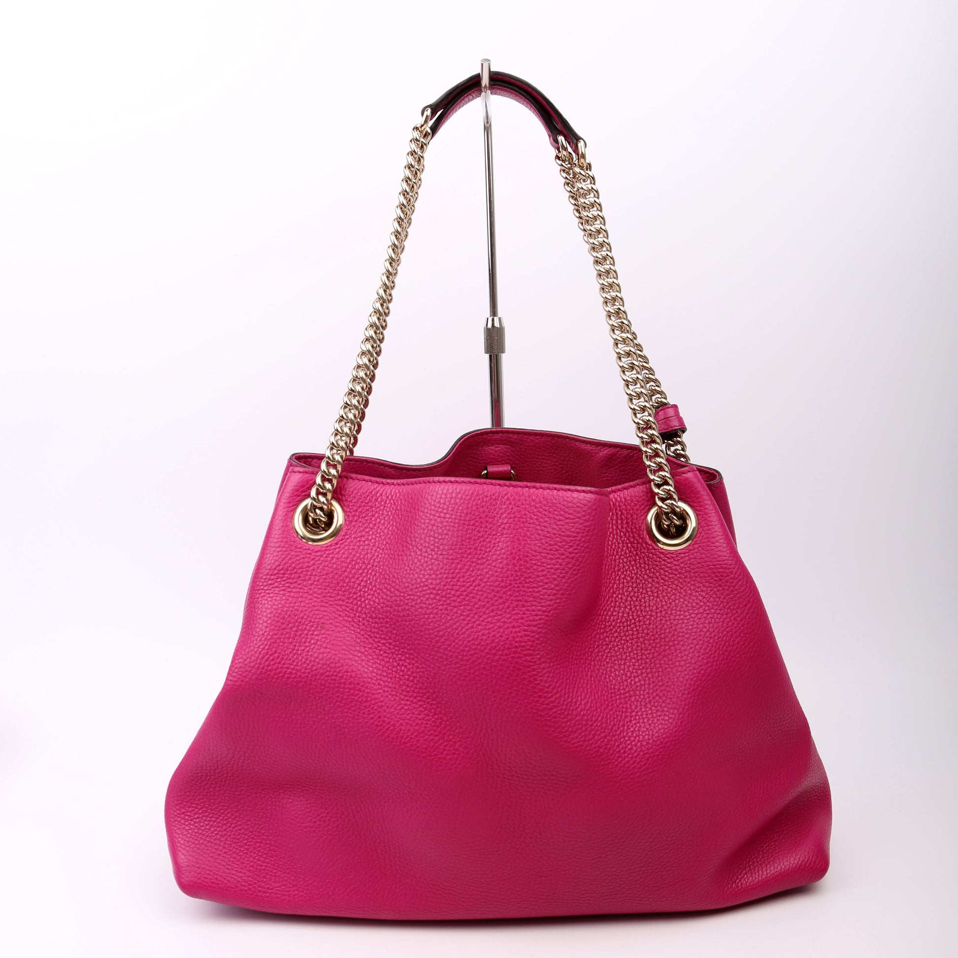 Gucci 308982 Soho Leather Shoulder Medium Magenta Bag