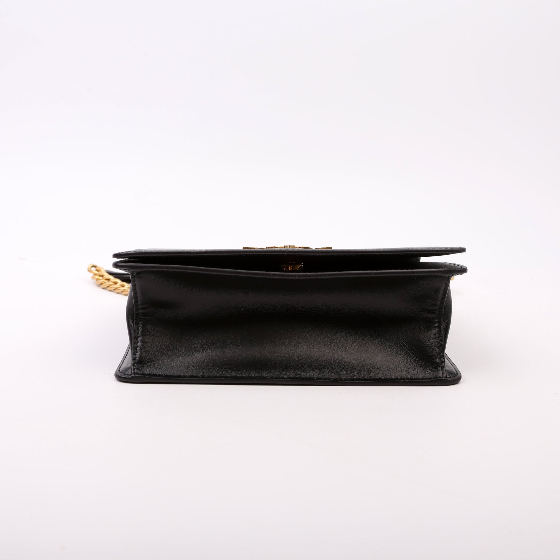 Prada 1BD133 Saffiano Chain Crossbody Black Bag