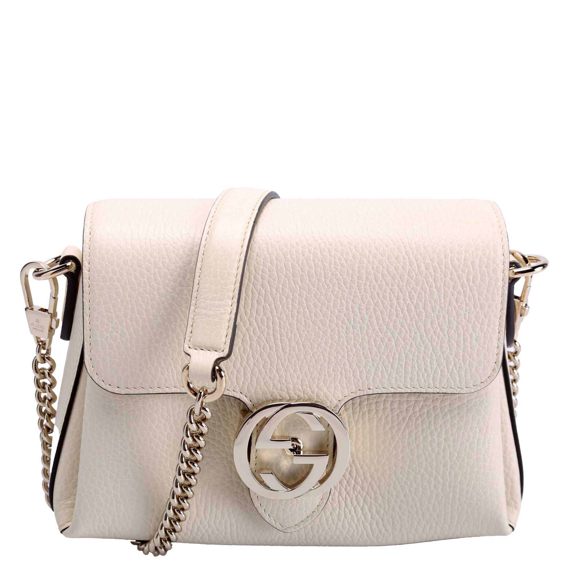 Gucci 607720 Interlock Small Crossbody Cream Bag