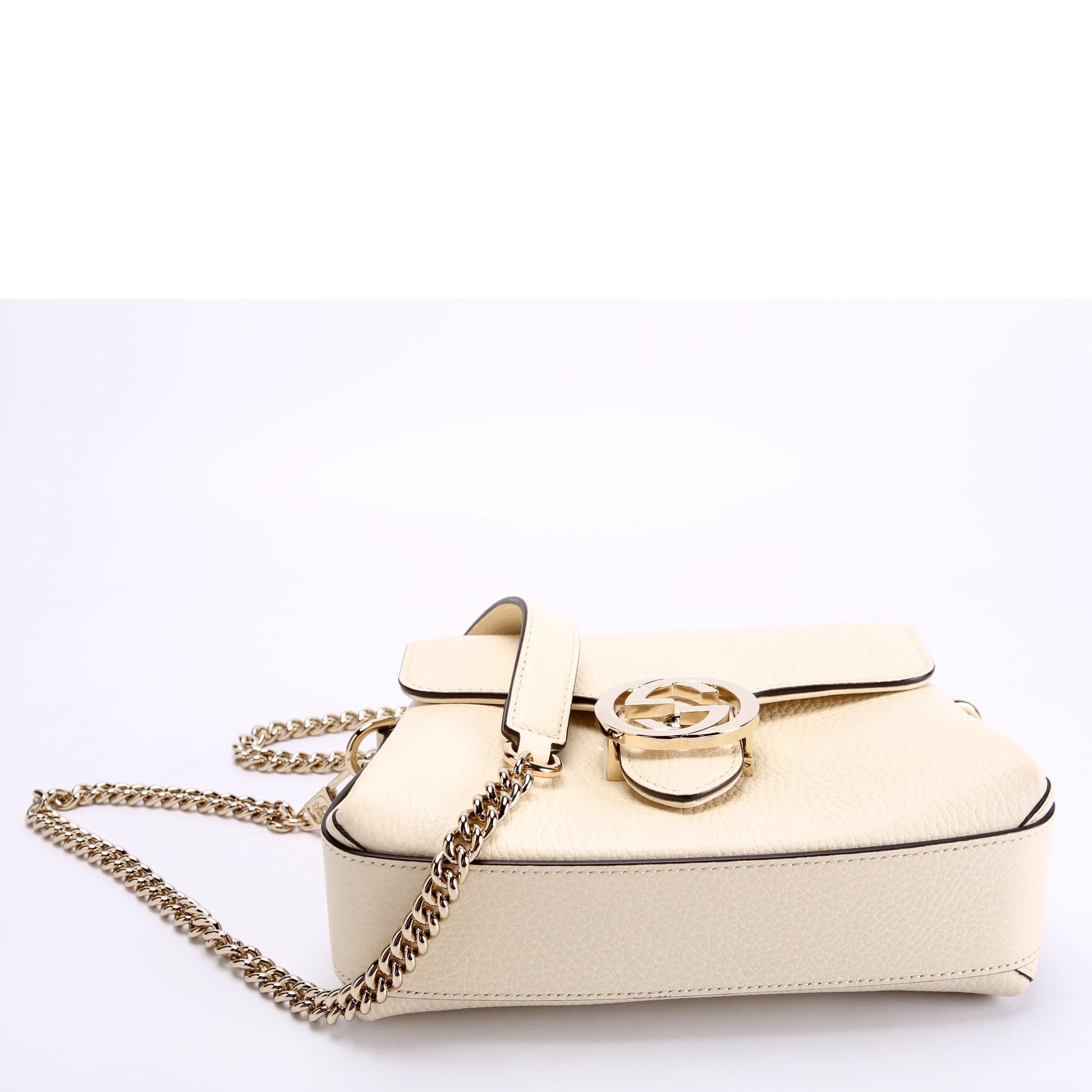 Gucci 607720 Interlock Small Crossbody Cream Bag