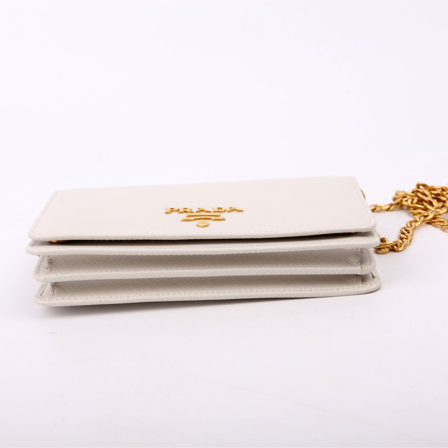 Prada Saffiano Lux Mini Chain Gray Bag