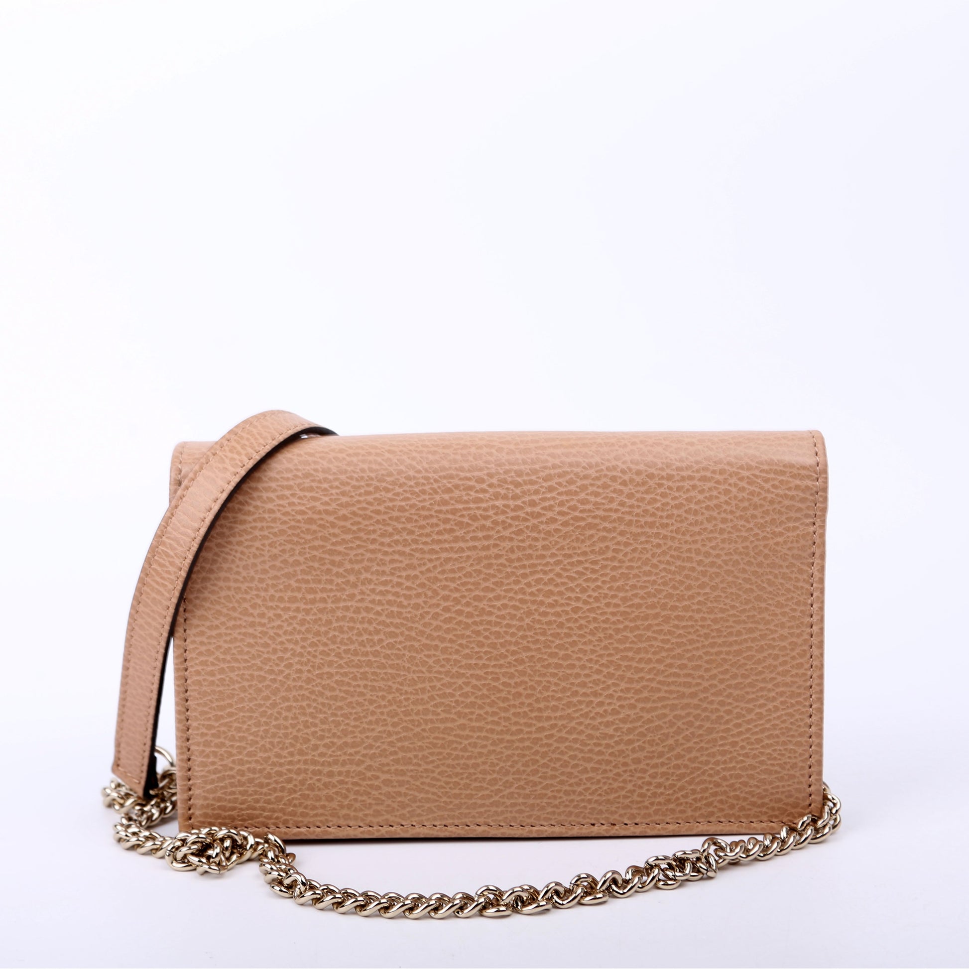 Gucci 615523 Interlocking GG WOC Calfskin Tan Bag