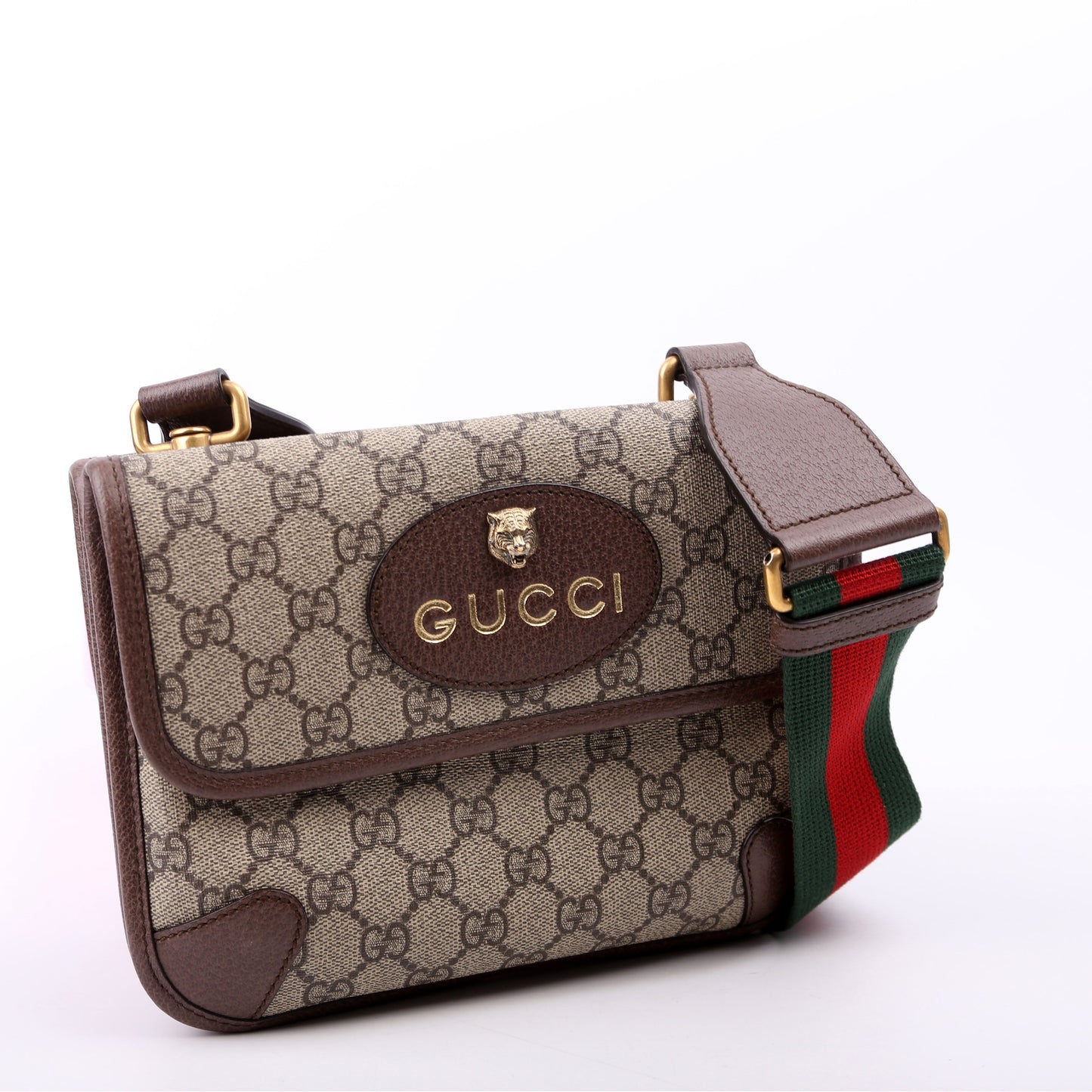 Gucci 501050 GG Supreme Neo Messenger Small Brown Bag