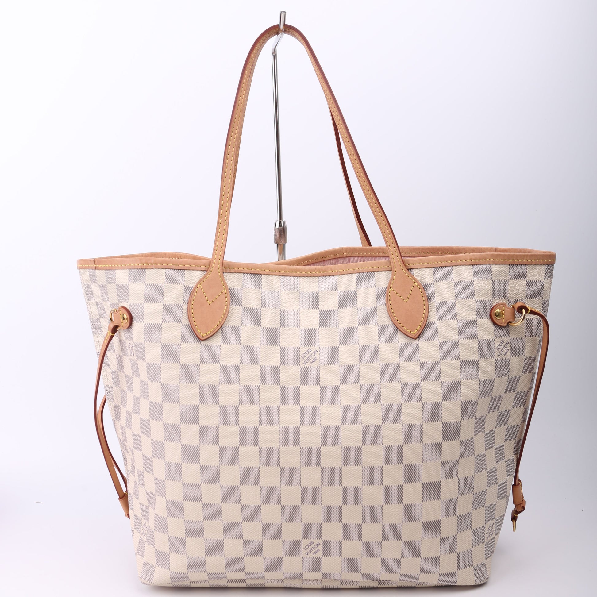 Louis Vuitton Neverfull With Wallet MM Damier Azur Pink
