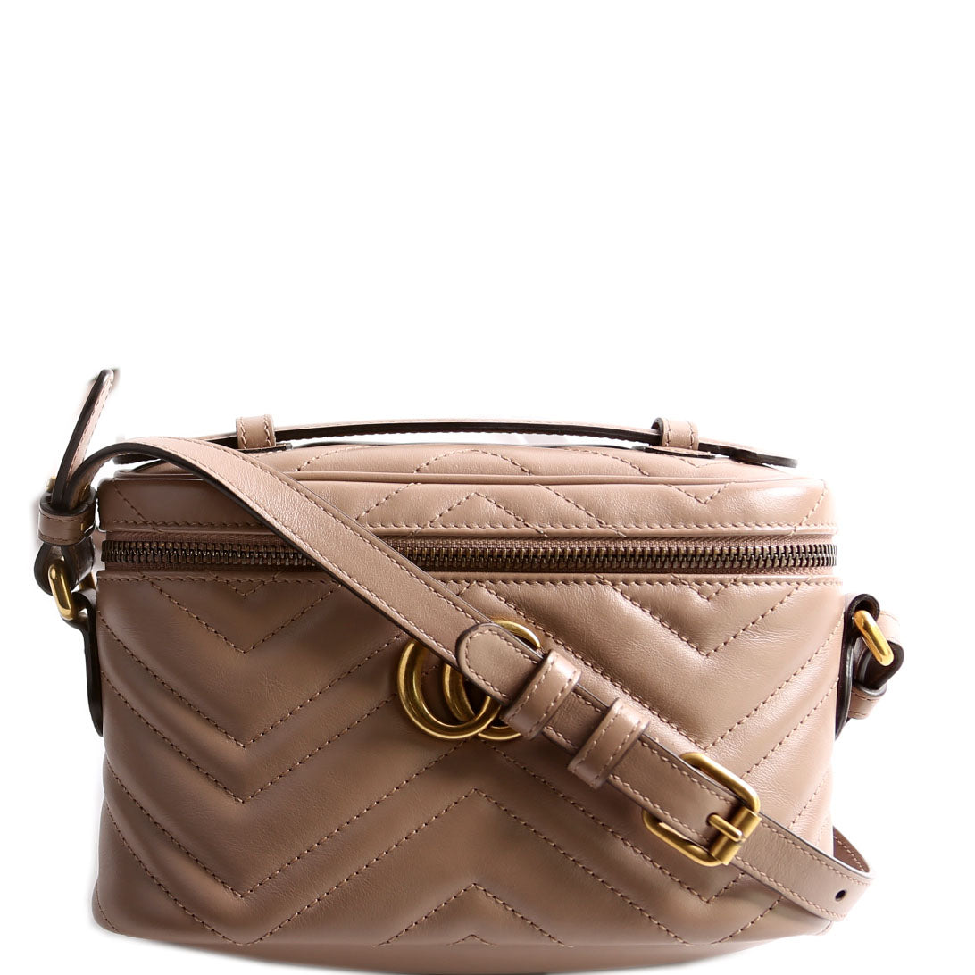 Gucci 672253 GG Marmont Mini Taupe Bag