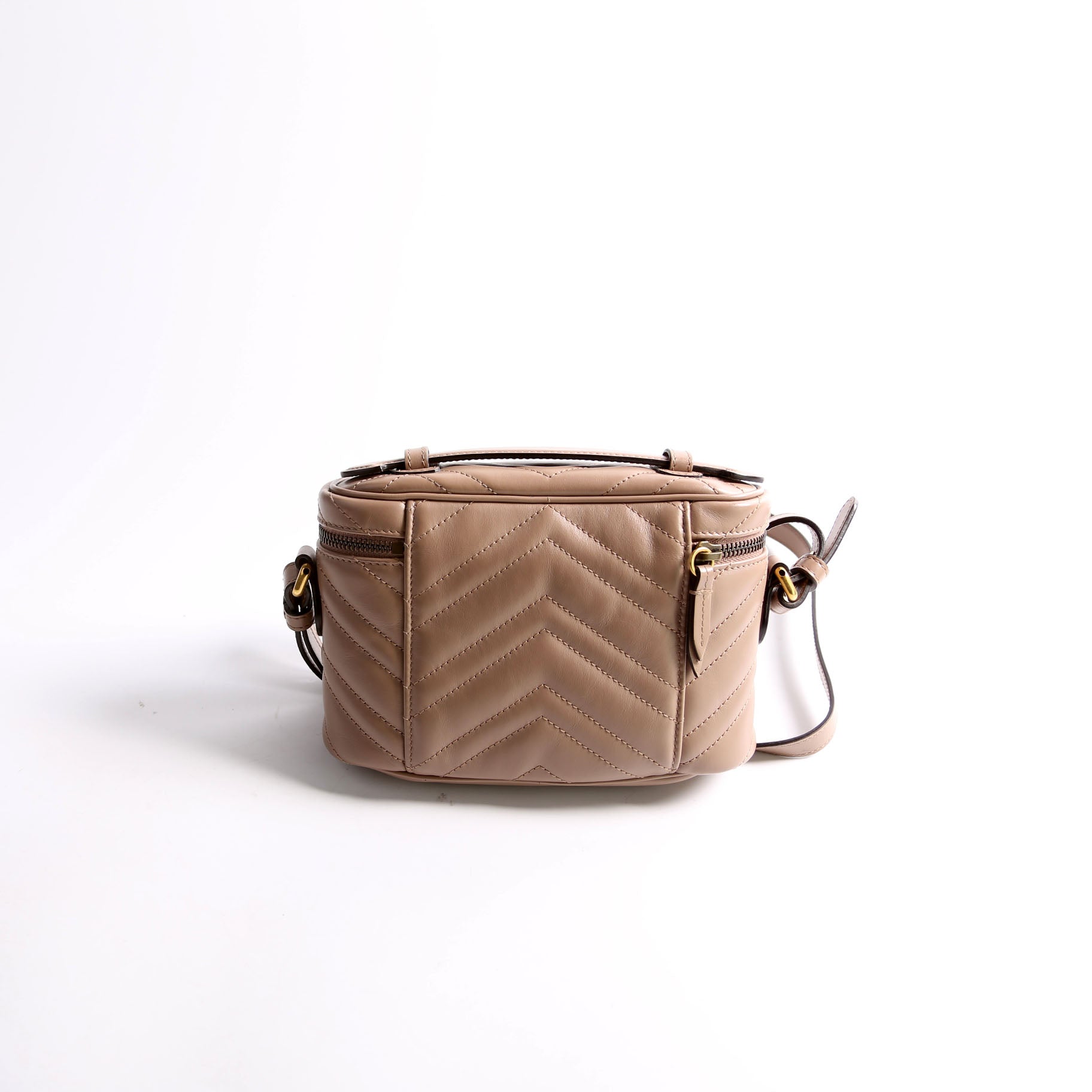 Gucci 672253 GG Marmont Mini Taupe Bag