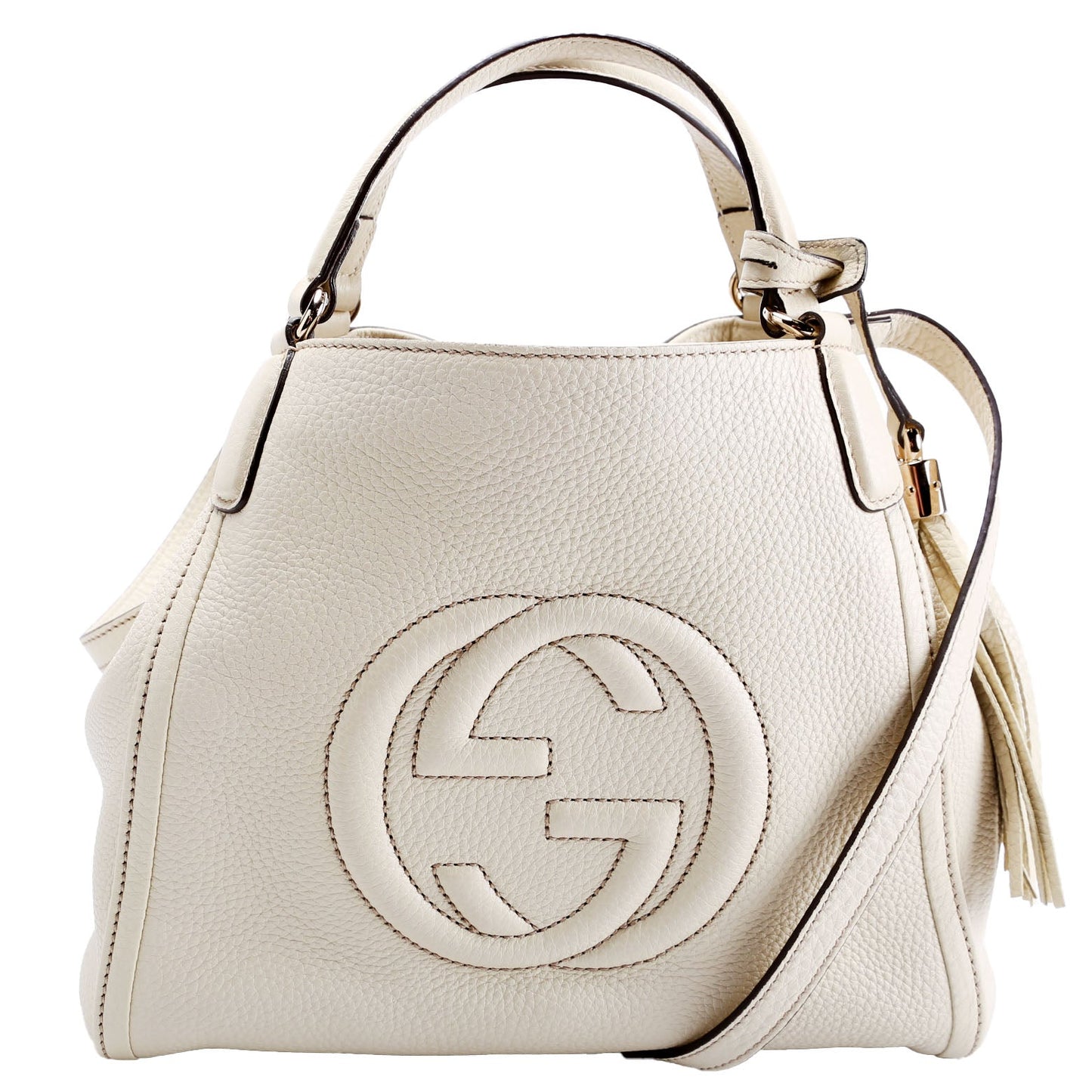 Gucci 336751 Soho Leather Shoulder Off White Bag