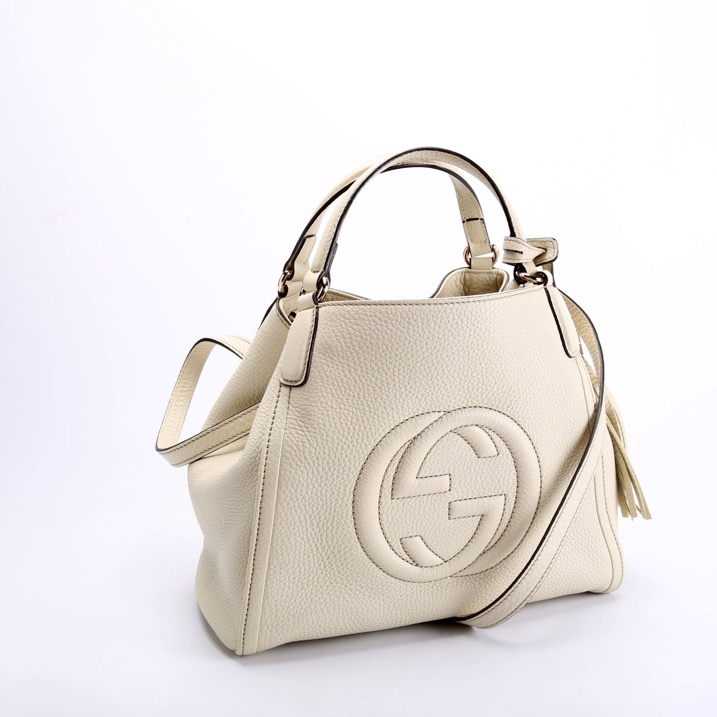 Gucci 336751 Soho Leather Shoulder Off White Bag