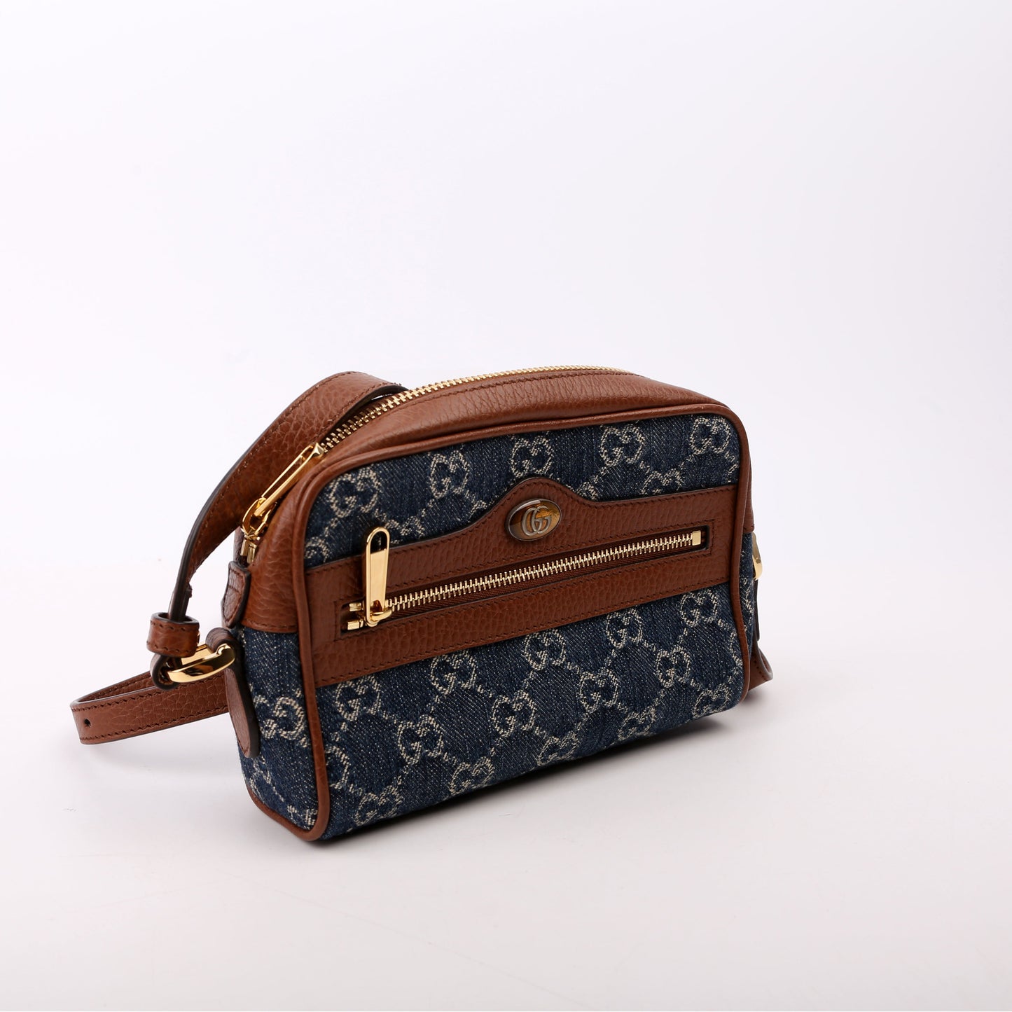 Gucci 517350 GG Denim Mini Ophidia Bag
