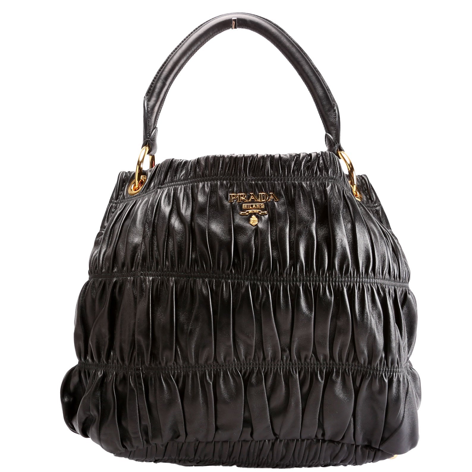 Prada BR4730 Nappa Guafre Hobo Black Bag