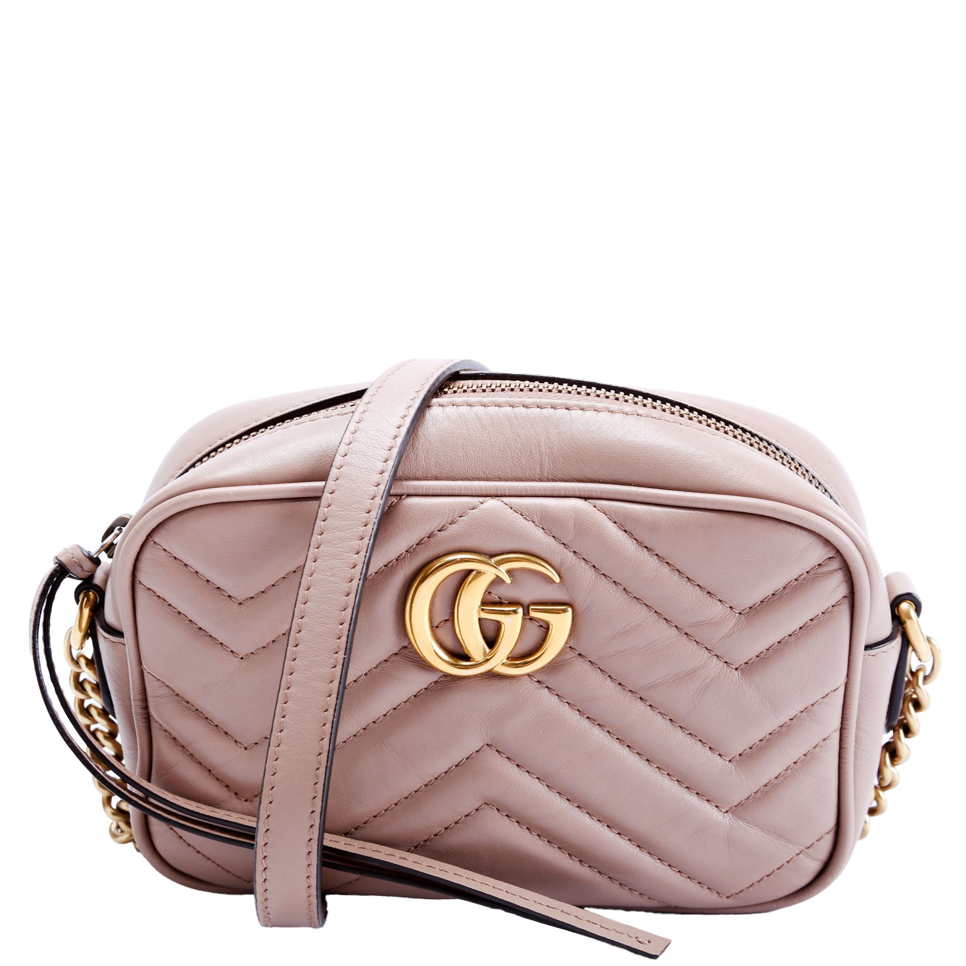 Gucci 448065 Marmont Mini Camera Tan Bag