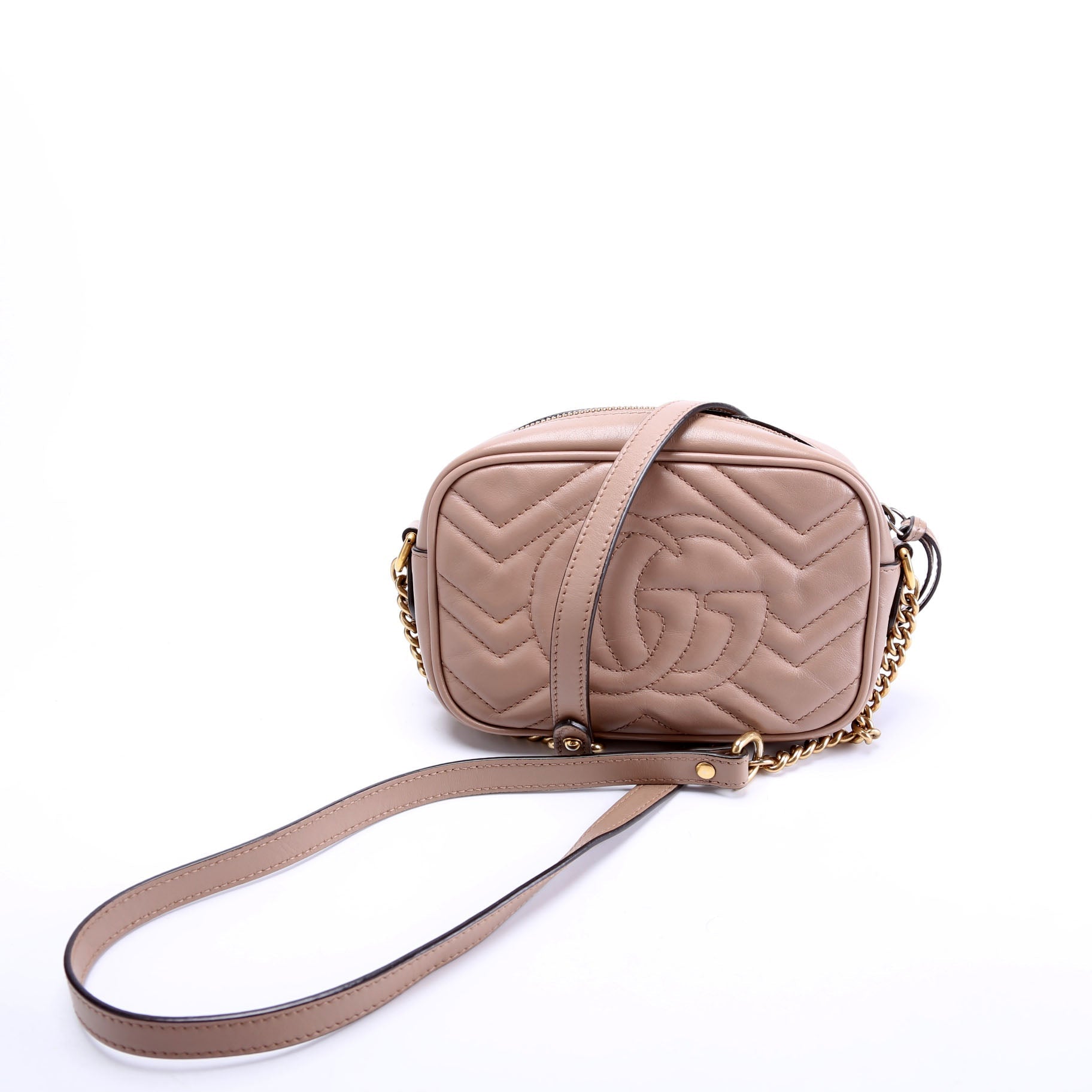 Gucci 448065 Marmont Mini Camera Tan Bag