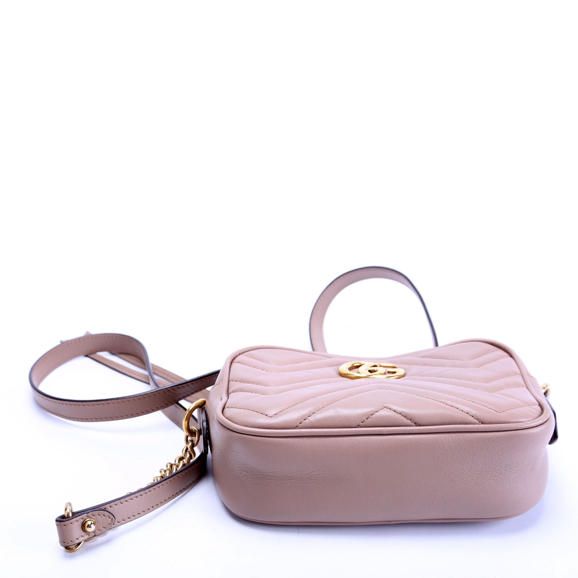 Gucci 448065 Marmont Mini Camera Tan Bag