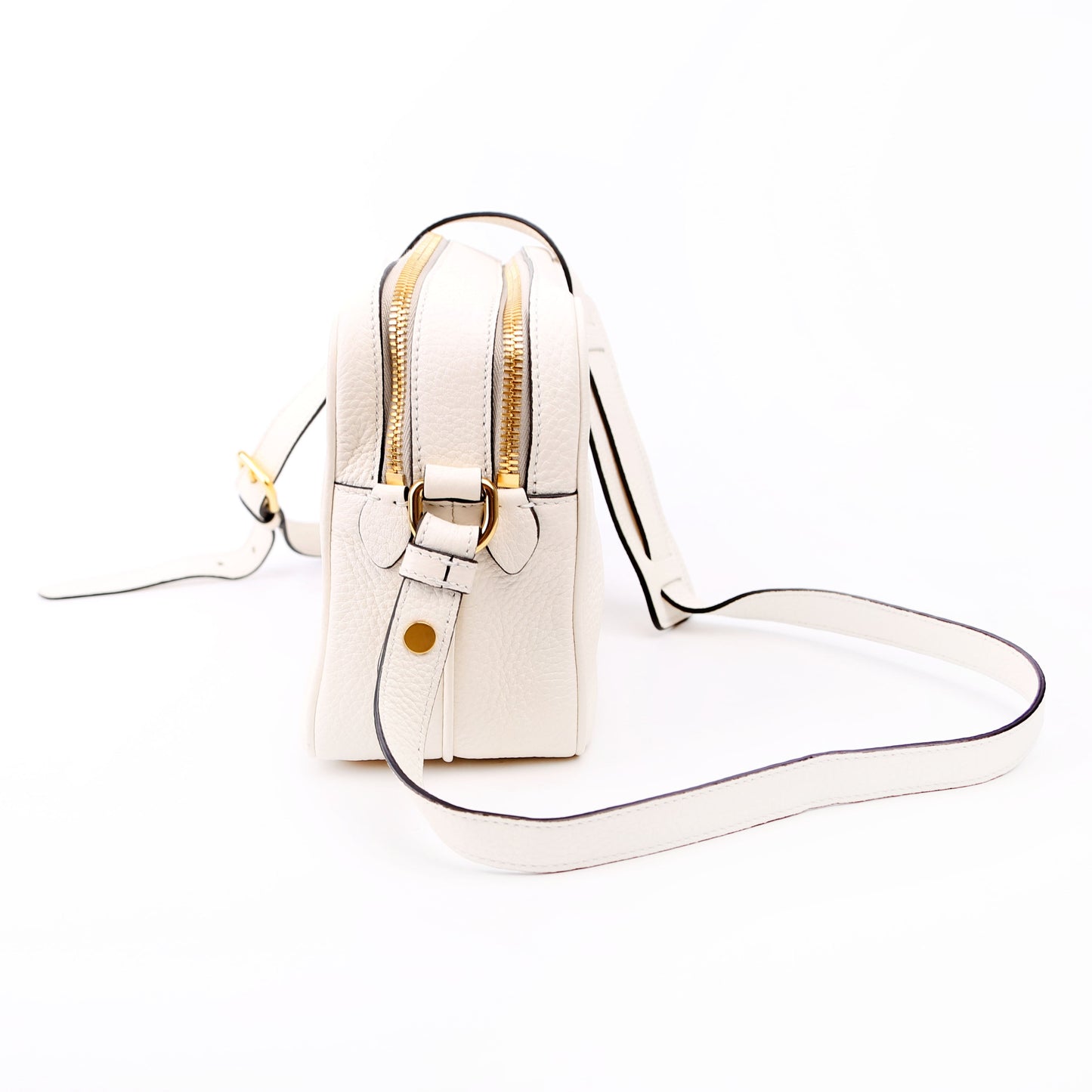Prada 1BH079 Vitello Phenix Shoulder White Bag