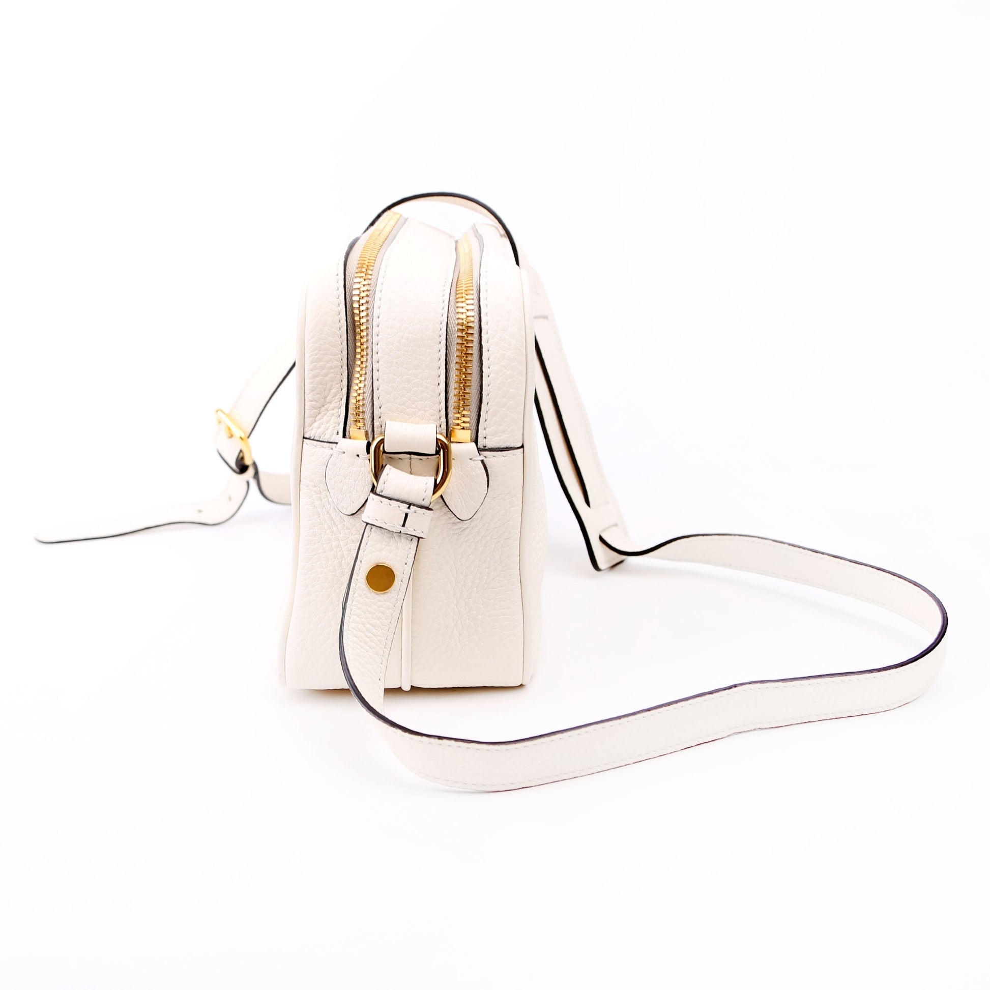 Prada 1BH079 Vitello Phenix Shoulder White Bag